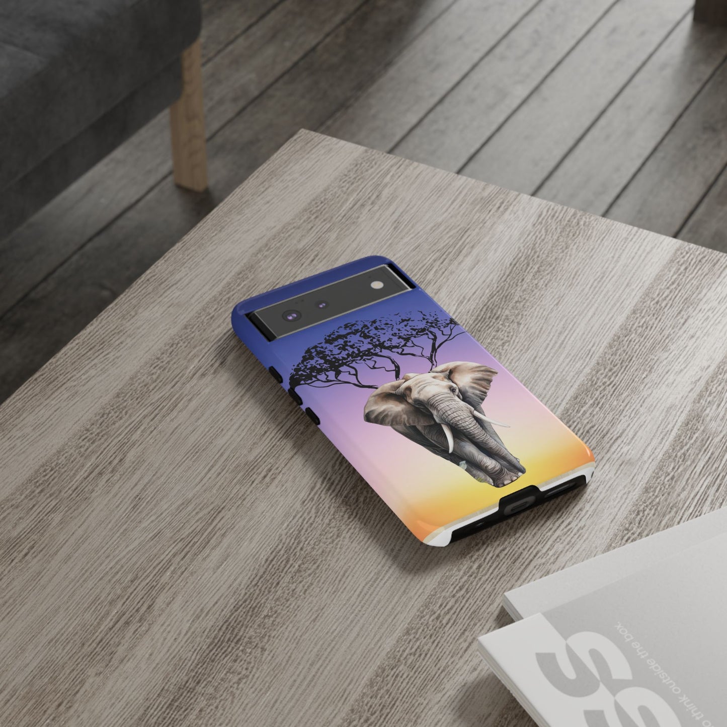 Surreal Elephant Tree Mobile Cover – Dreamy Sunset Fantasy
