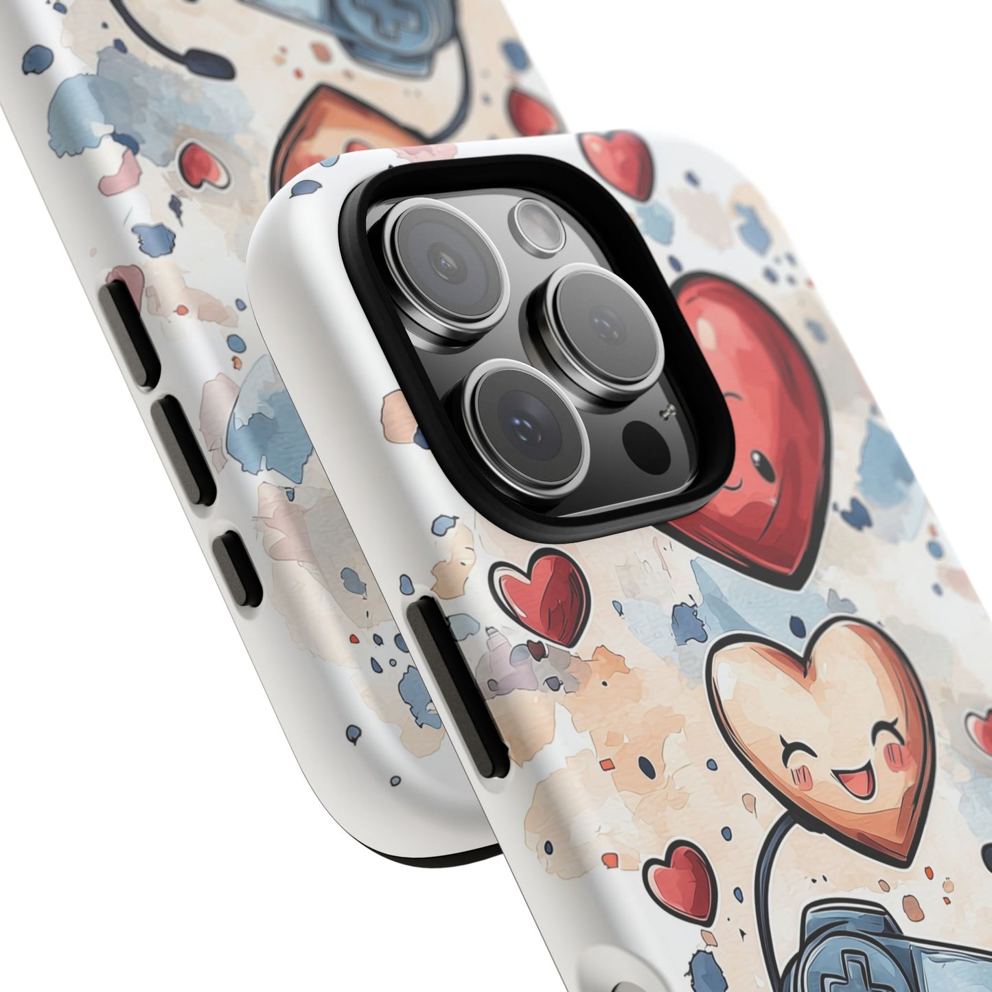 Gaming Love: Kawaii Hearts Anime Phone Case for iPhone, Samsung, Google Pixel