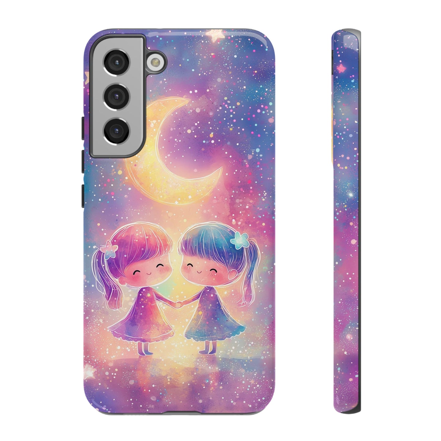 Moonlit Friendship Galaxy Phone Case for iPhone, Samsung, Google Pixel