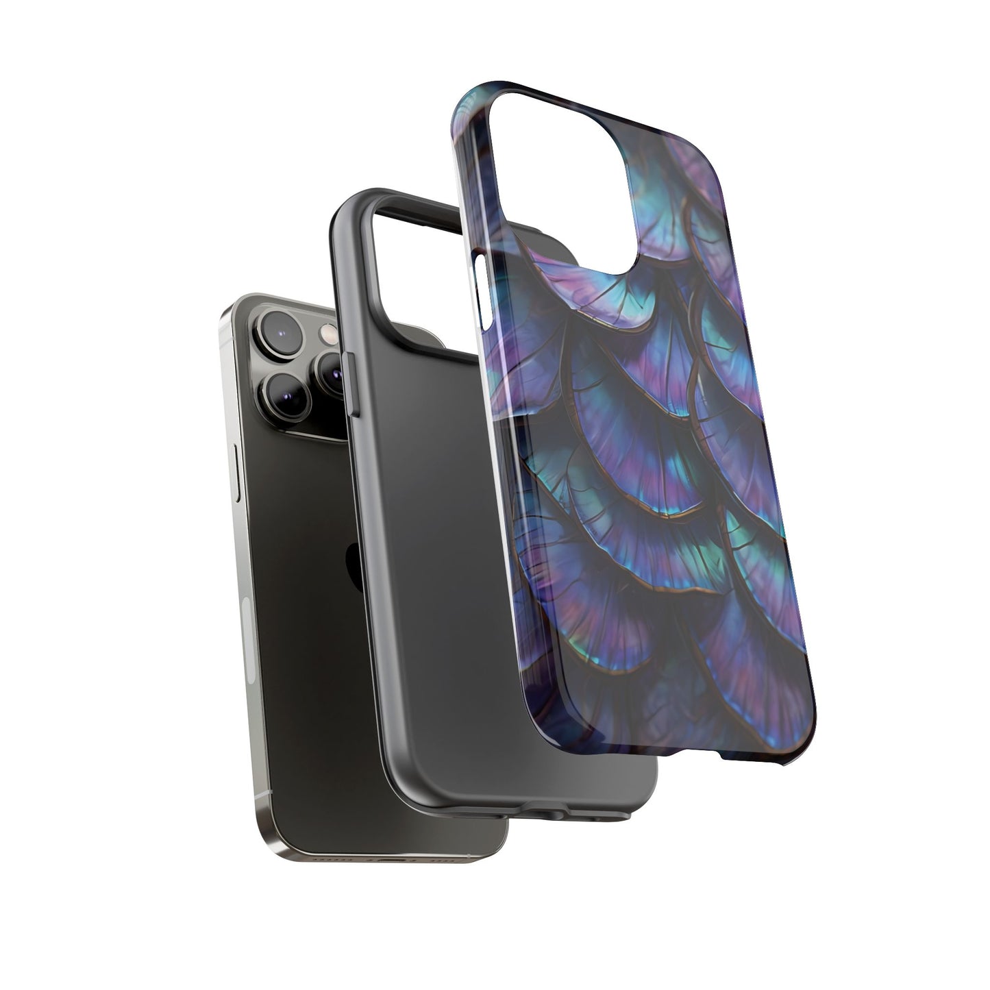 Abstract Macro Shot of Iridescent Butterfly Fish Scales Phone Case Design