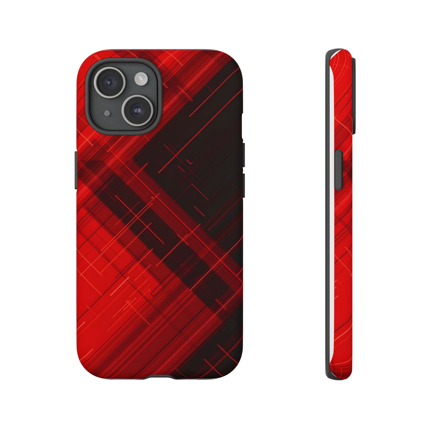 Abstract Red and Black Geometric Pattern