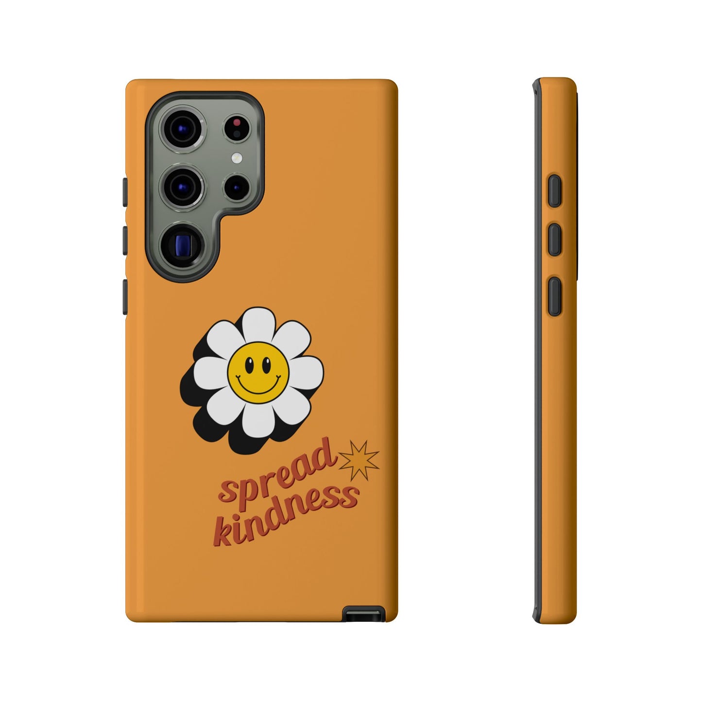 Retro White Flower "Spread Kindness" Phone Case – Vintage Aesthetic for iPhone, Samsung & Google Pixel