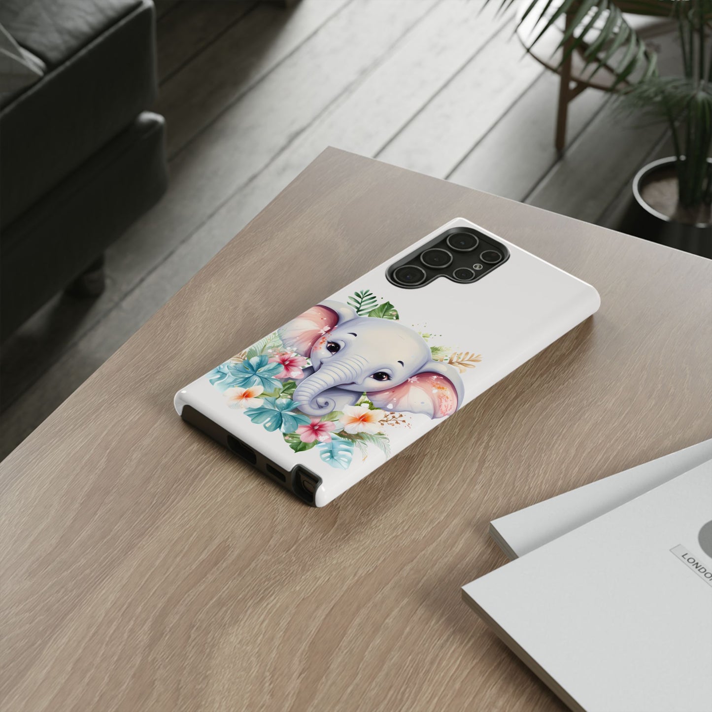Adorable Baby Elephant Mobile Cover – Floral Fantasy Art