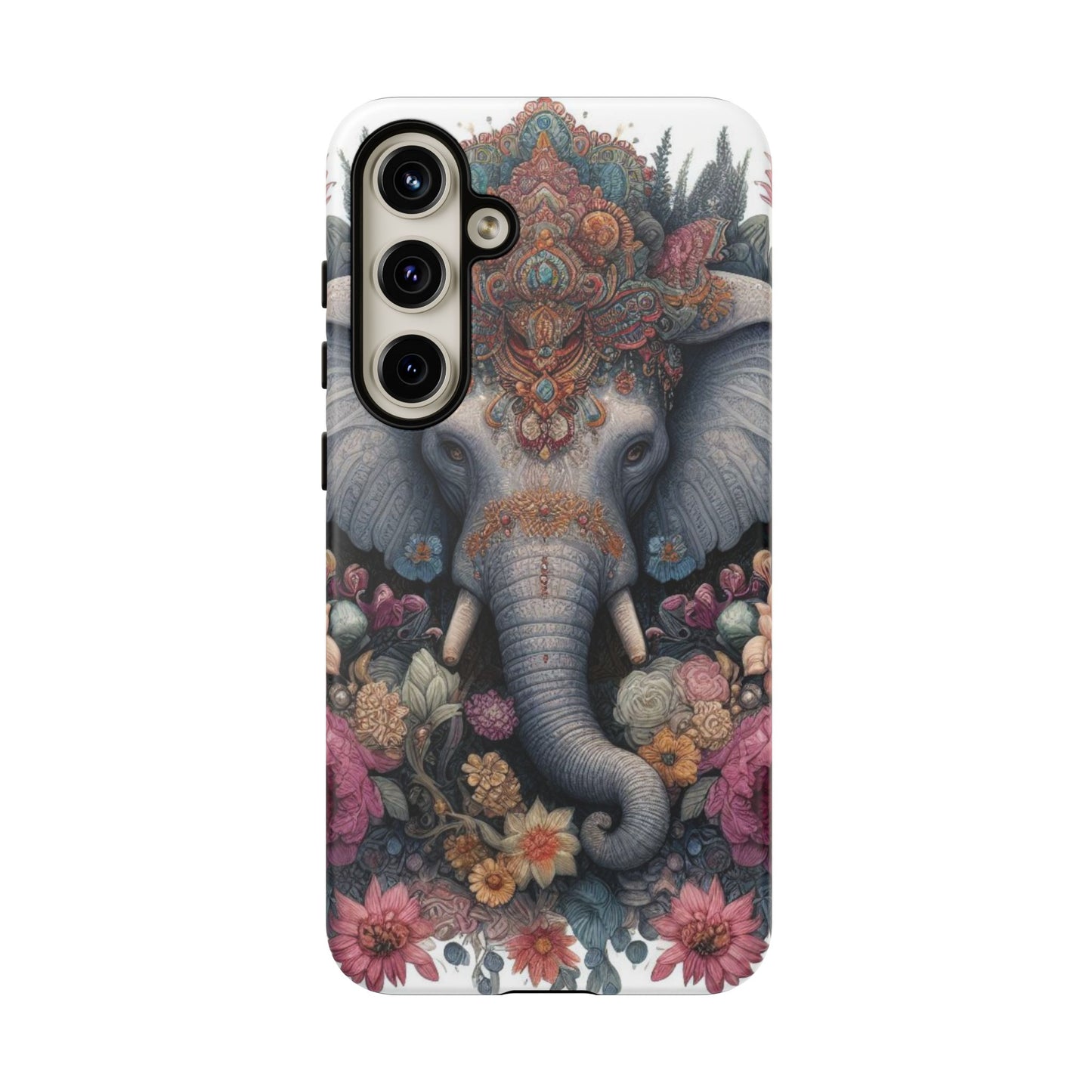 Regal Ornate Elephant Mobile Cover – Majestic Bohemian Art