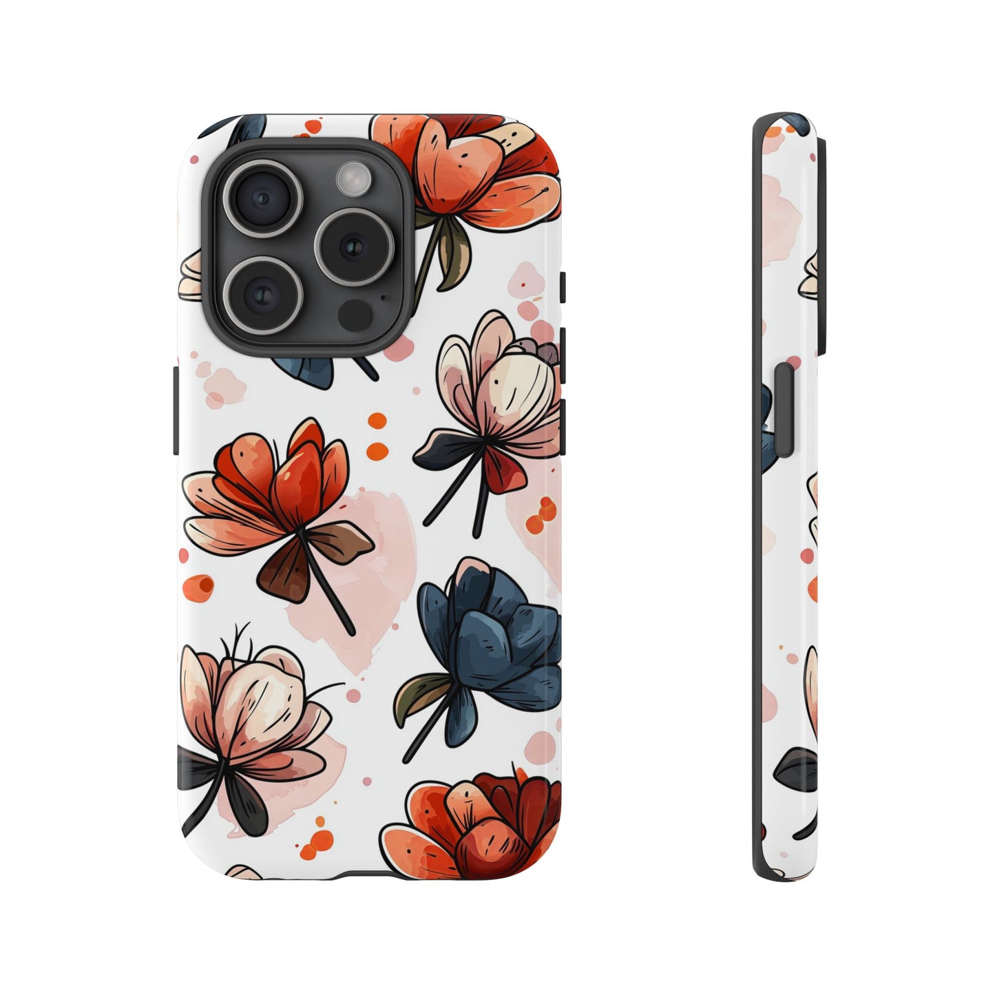 Bold Bloom Watercolor Floral Phone Case for iPhone, Samsung & Google Pixel | Artistic Flower Pattern