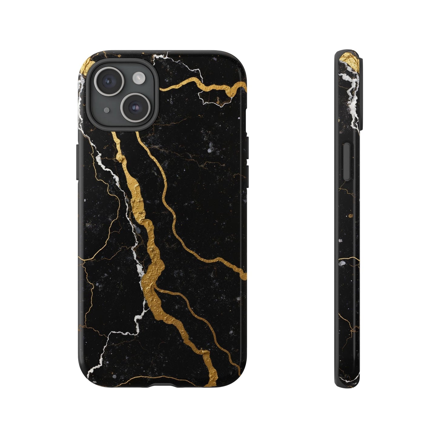 Black & Gold Marble Design Illustration Design Phone Case
