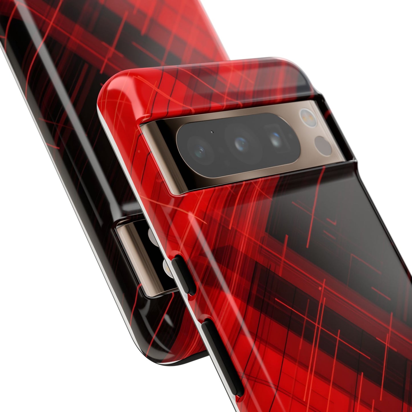Abstract Red and Black Geometric Pattern