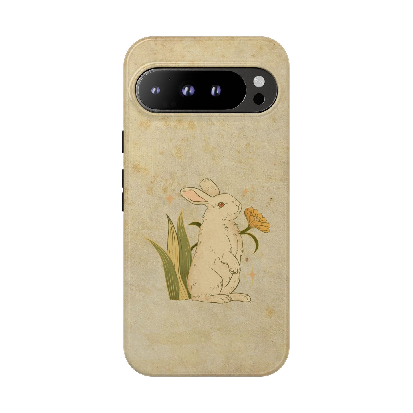 Minimal Vintage Rabbit Phone Case β Aesthetic Beige Bunny Cover for iPhone, Samsung & Pixel
