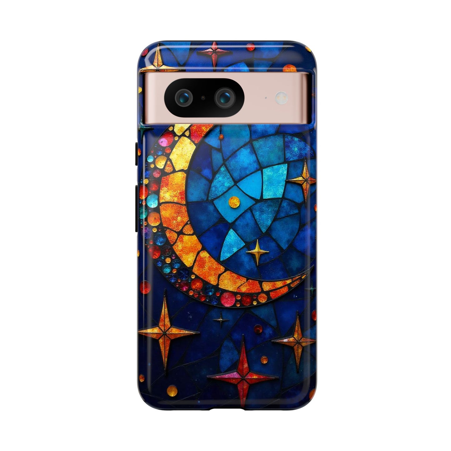 Celestial Crescent: Moon and Stars in Color