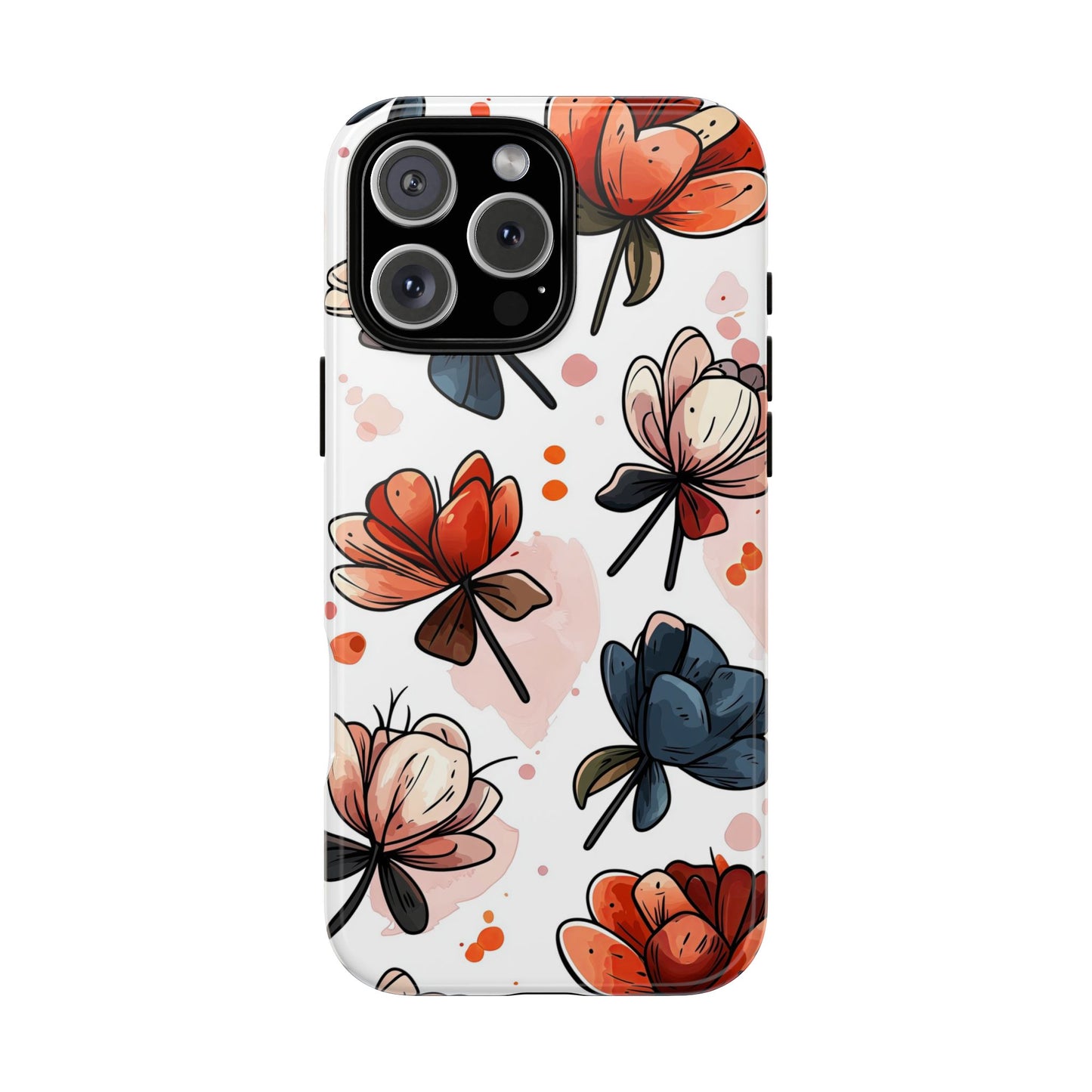Bold Bloom Watercolor Floral Phone Case for iPhone, Samsung & Google Pixel | Artistic Flower Pattern