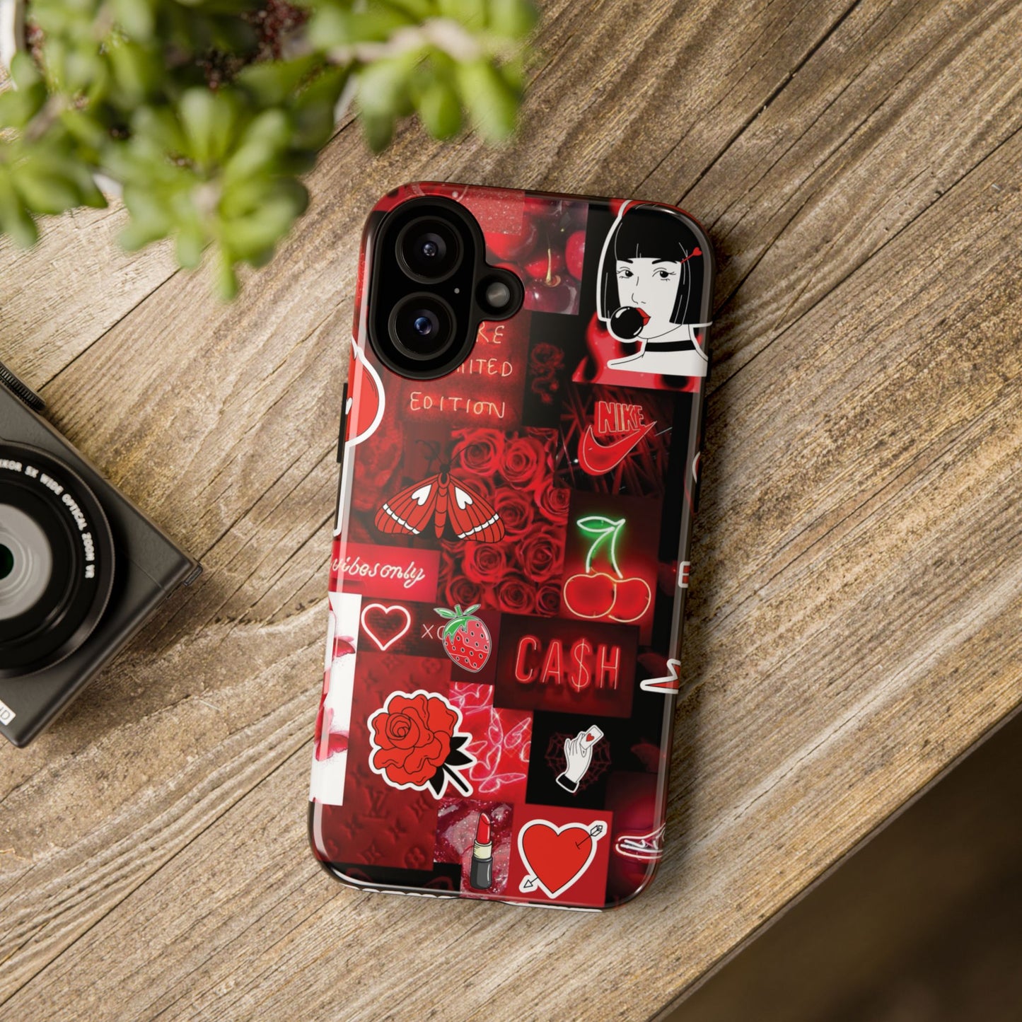 Red Pop Art Neon Vibes Phone Case