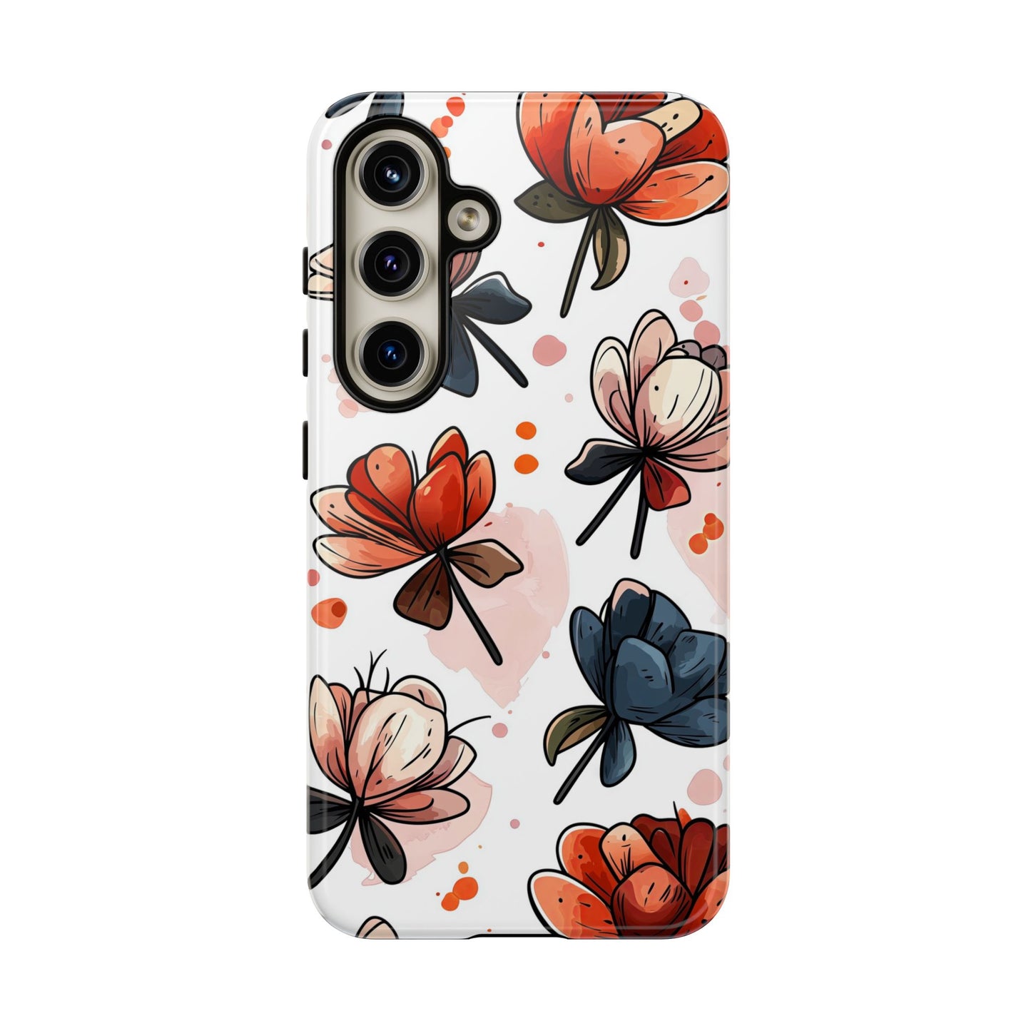 Bold Bloom Watercolor Floral Phone Case for iPhone, Samsung & Google Pixel | Artistic Flower Pattern