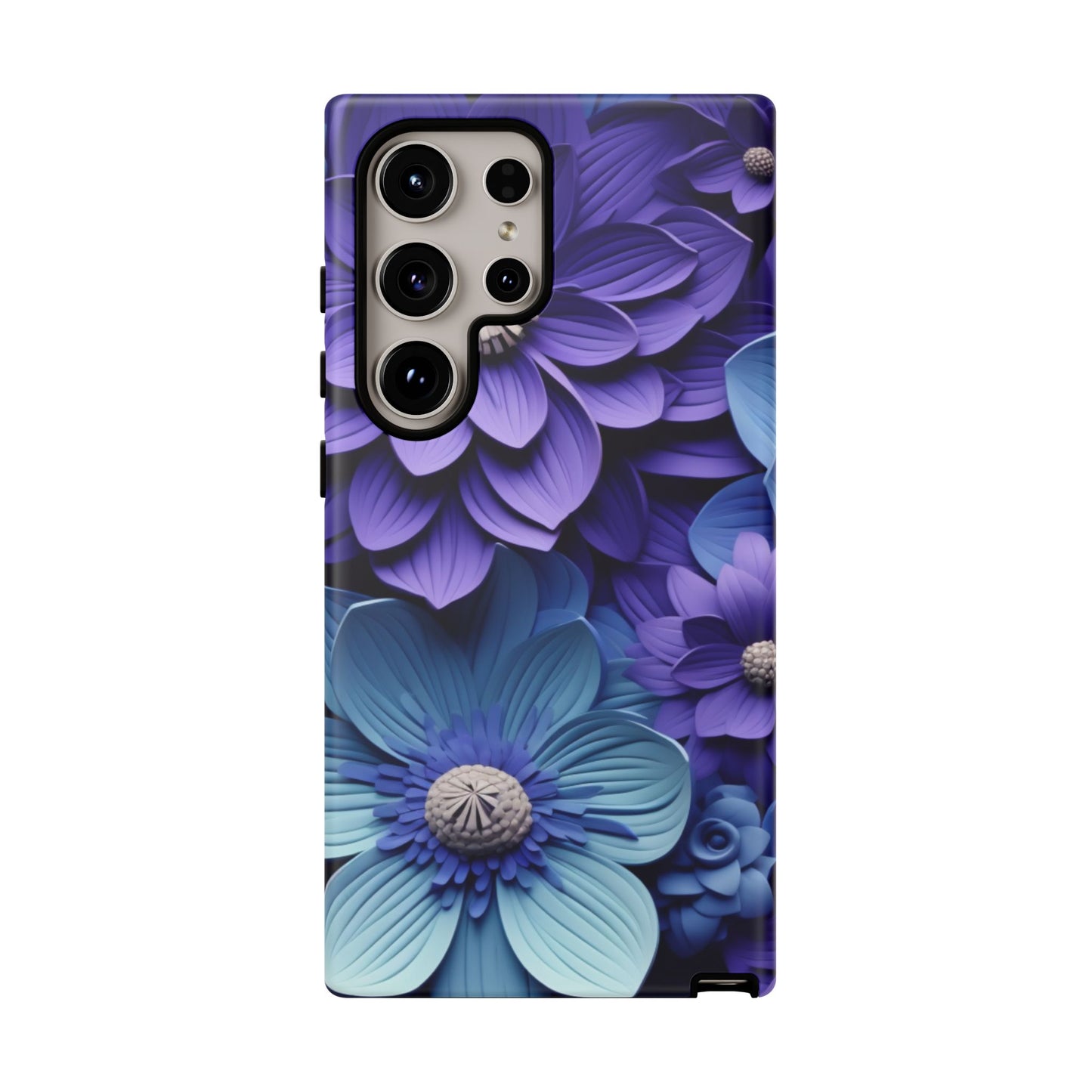 Royal Blue Floral Phone Case – Elegant & Luxurious Design