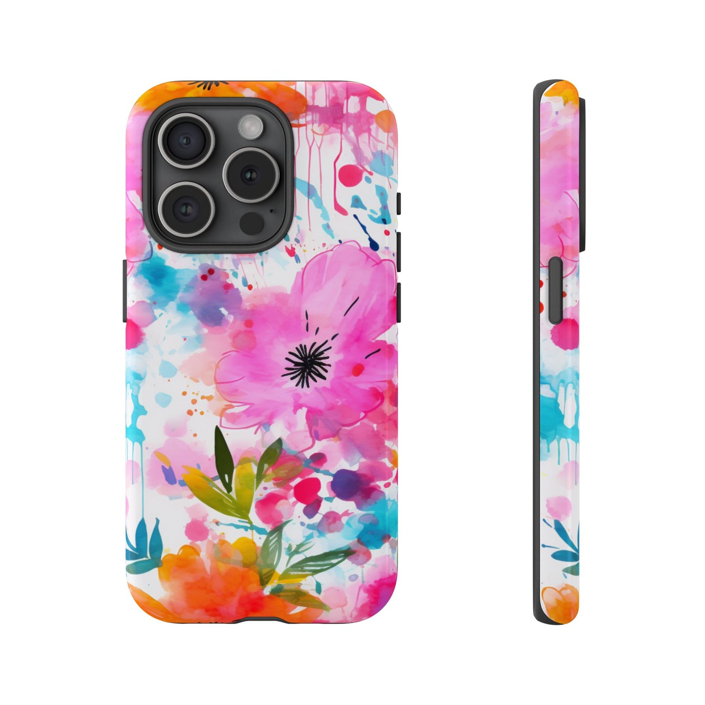 Vibrant Watercolor Floral Phone Case – Artistic & Colorful Design