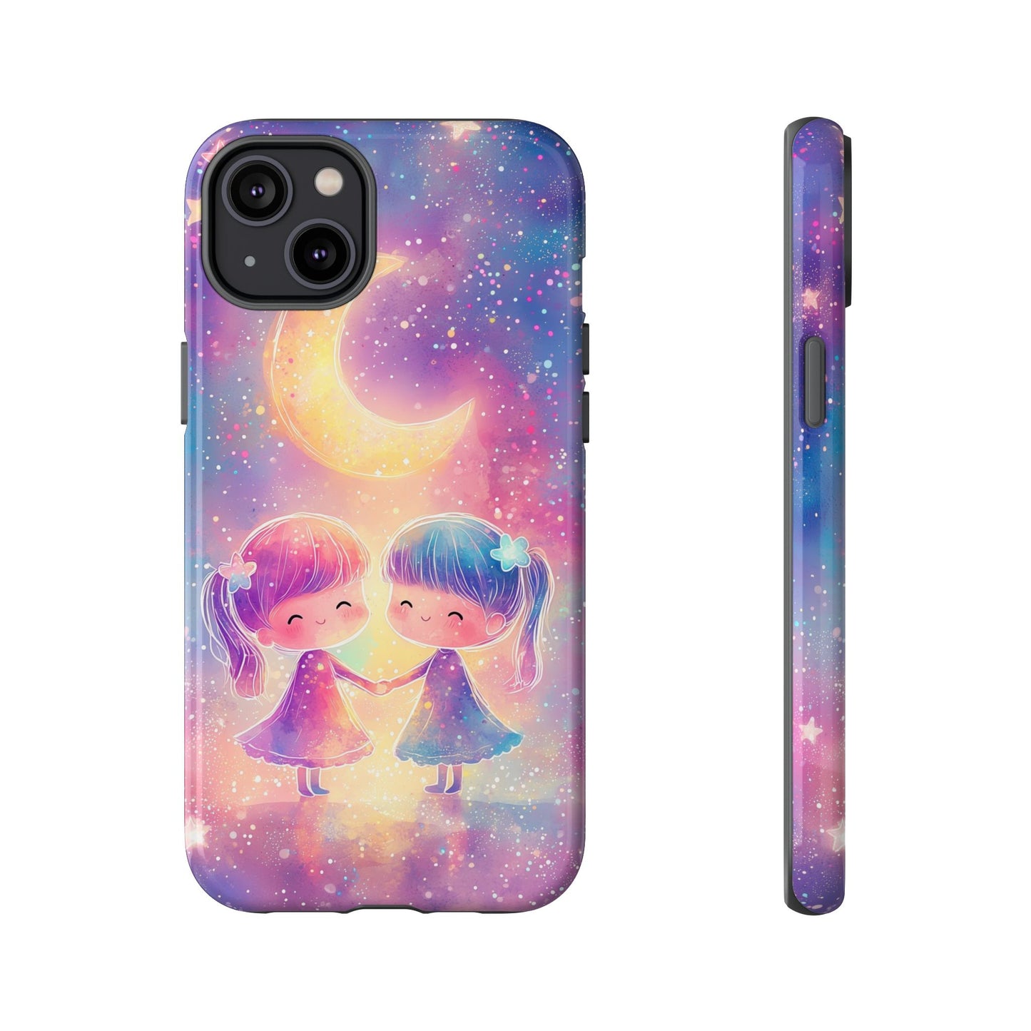 Moonlit Friendship Galaxy Phone Case for iPhone, Samsung, Google Pixel
