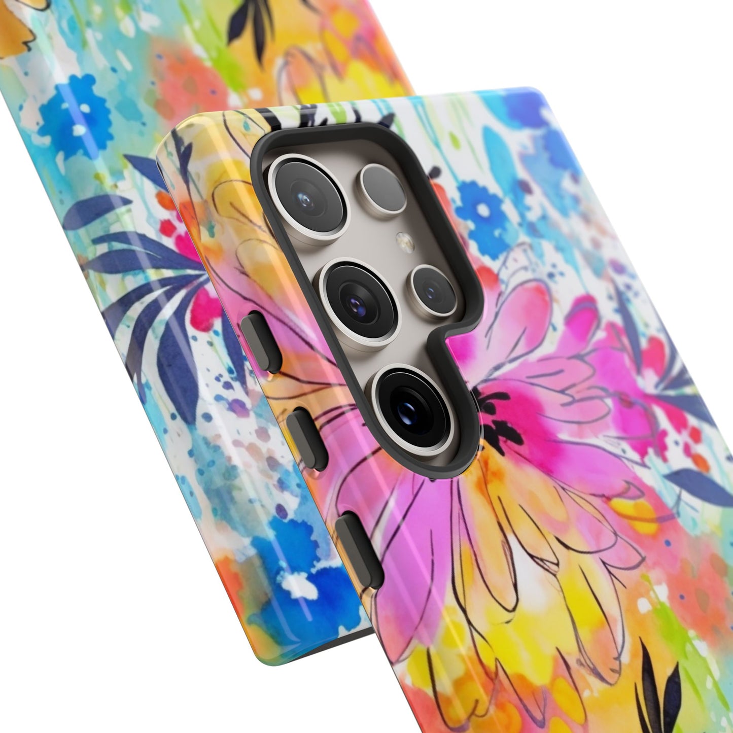 Abstract Watercolor Bloom Phone Case – Expressive & Vibrant