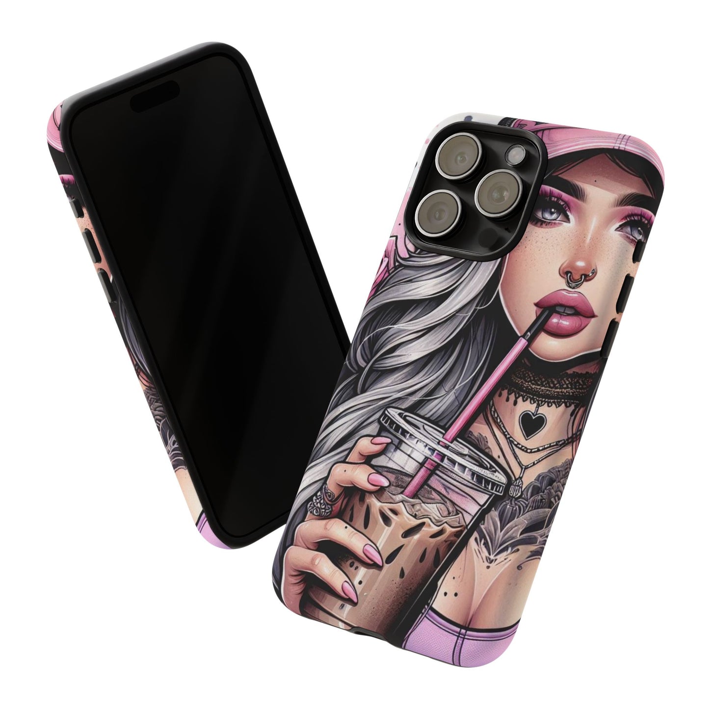 Pink Aesthetic Rebel – Iced Coffee & Inked Beauty Mobile Cover