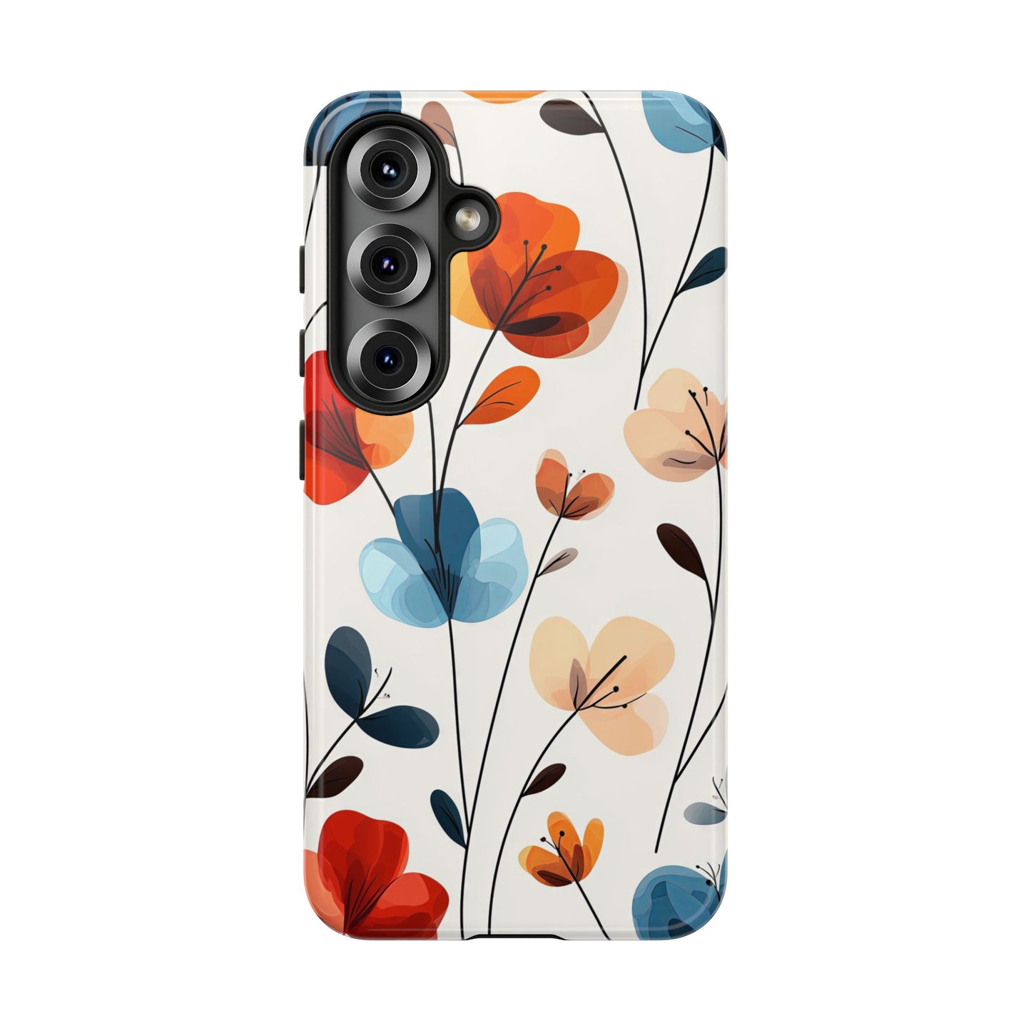 Colorful Floral Phone Case for iPhone, Samsung & Pixel | Bold Modern Botanical Print | Protective Matte Finish