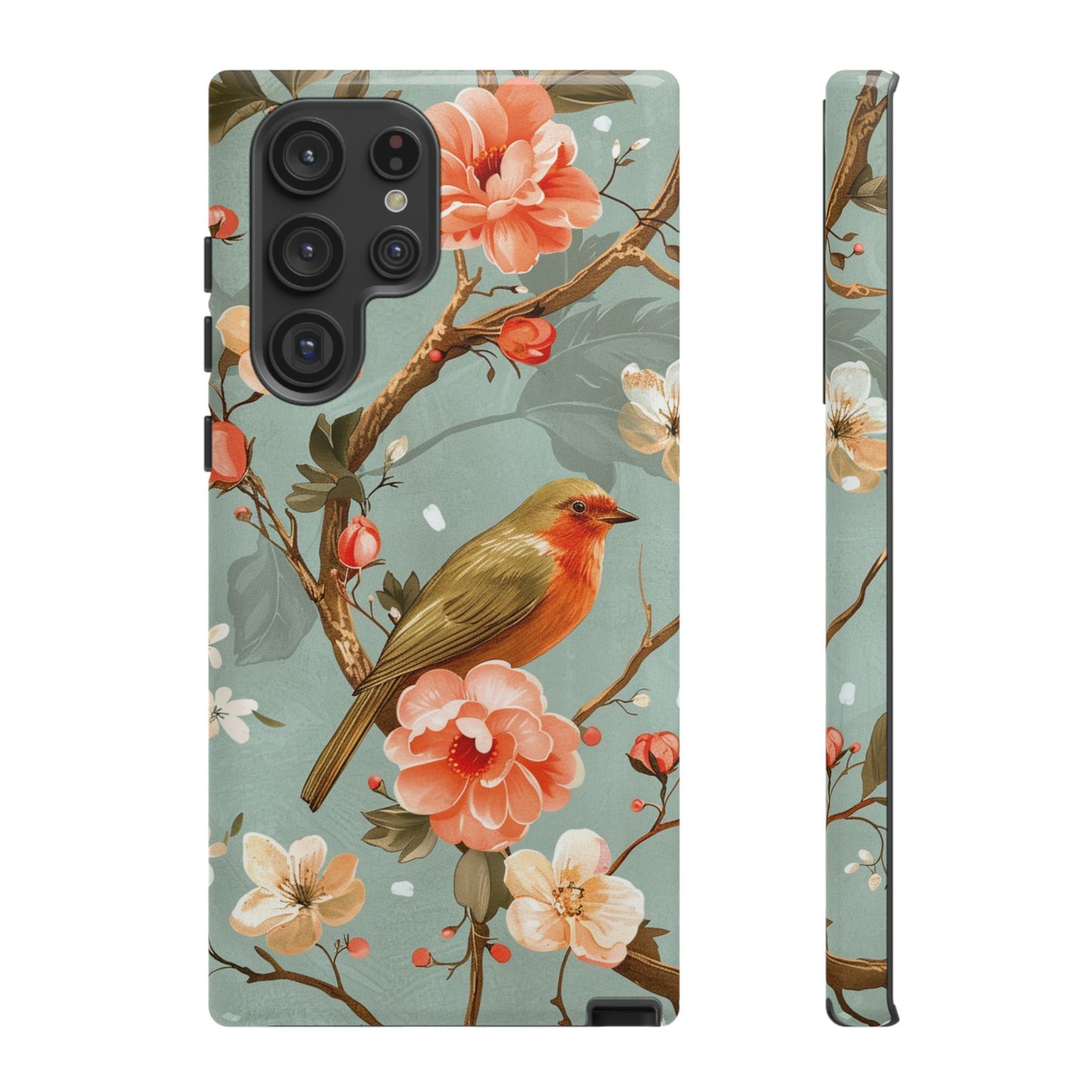 Floral Bird Phone Case - Elegant Nature-Inspired Cover for iPhone, Samsung & Google Pixel