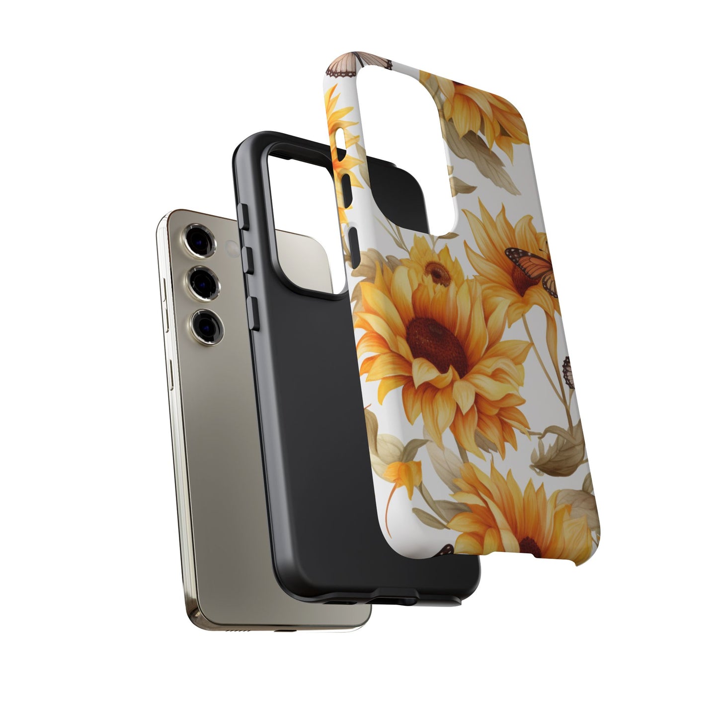 Sunflower & Butterfly Aesthetic Mobile Case – Bright & Nature-Inspired