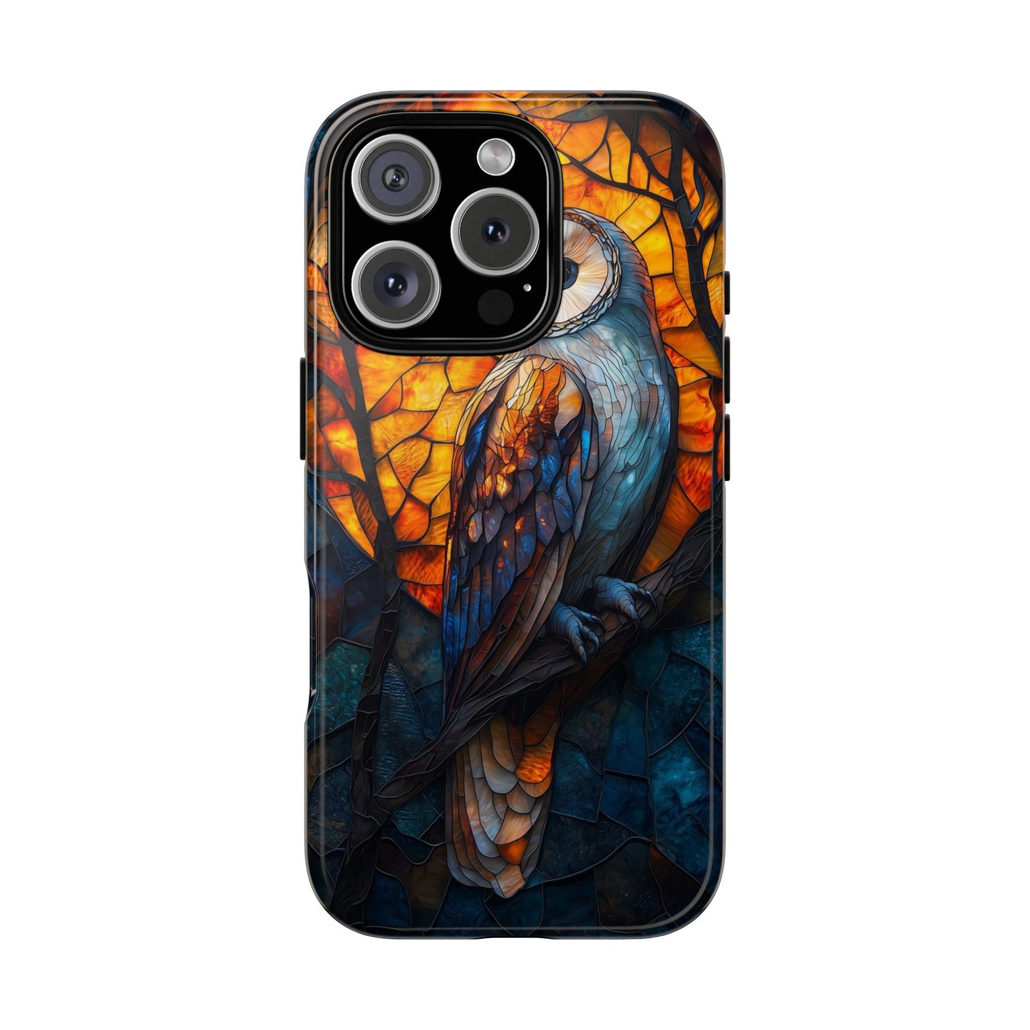 Nocturnal Wisdom – Stained Glass Owl Phone Case for iPhone, Samsung & Pixel