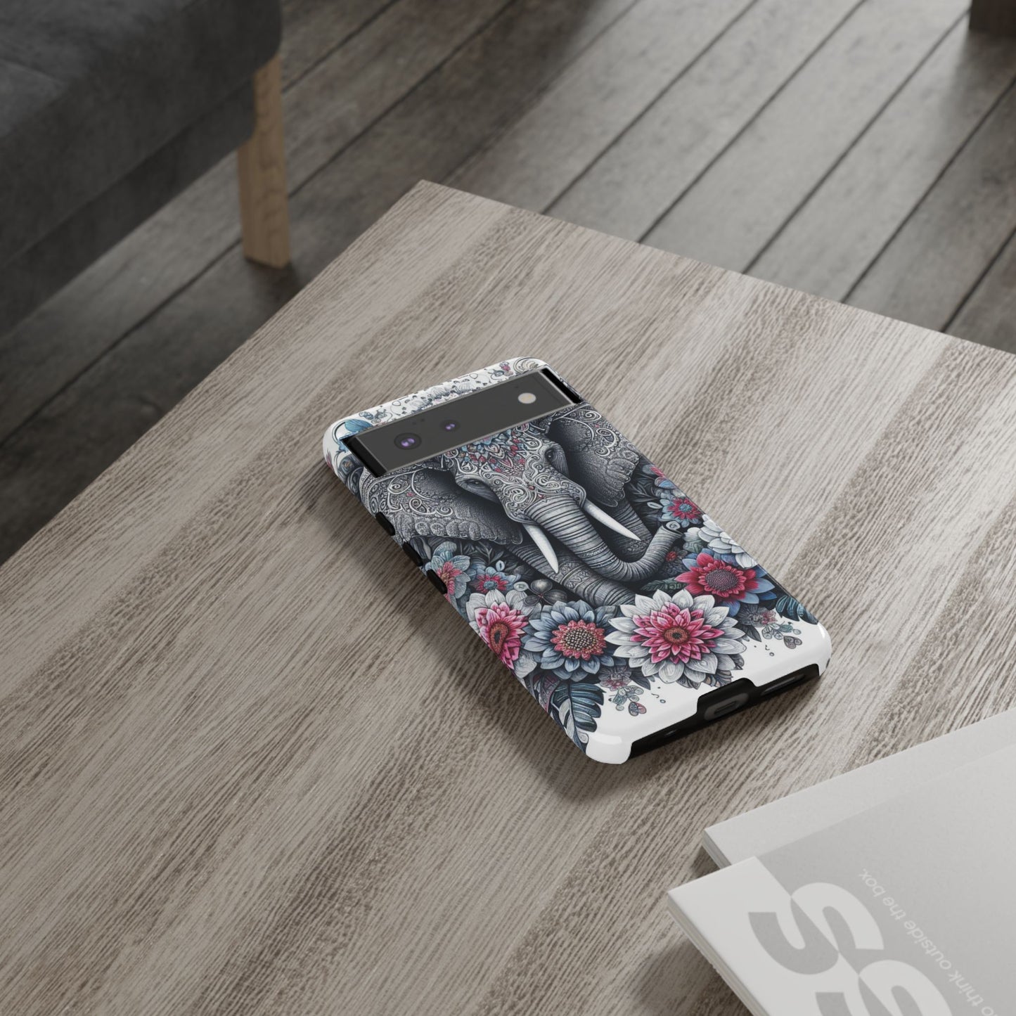 Regal Mandala Elephant Mobile Cover – Ornate Floral Art