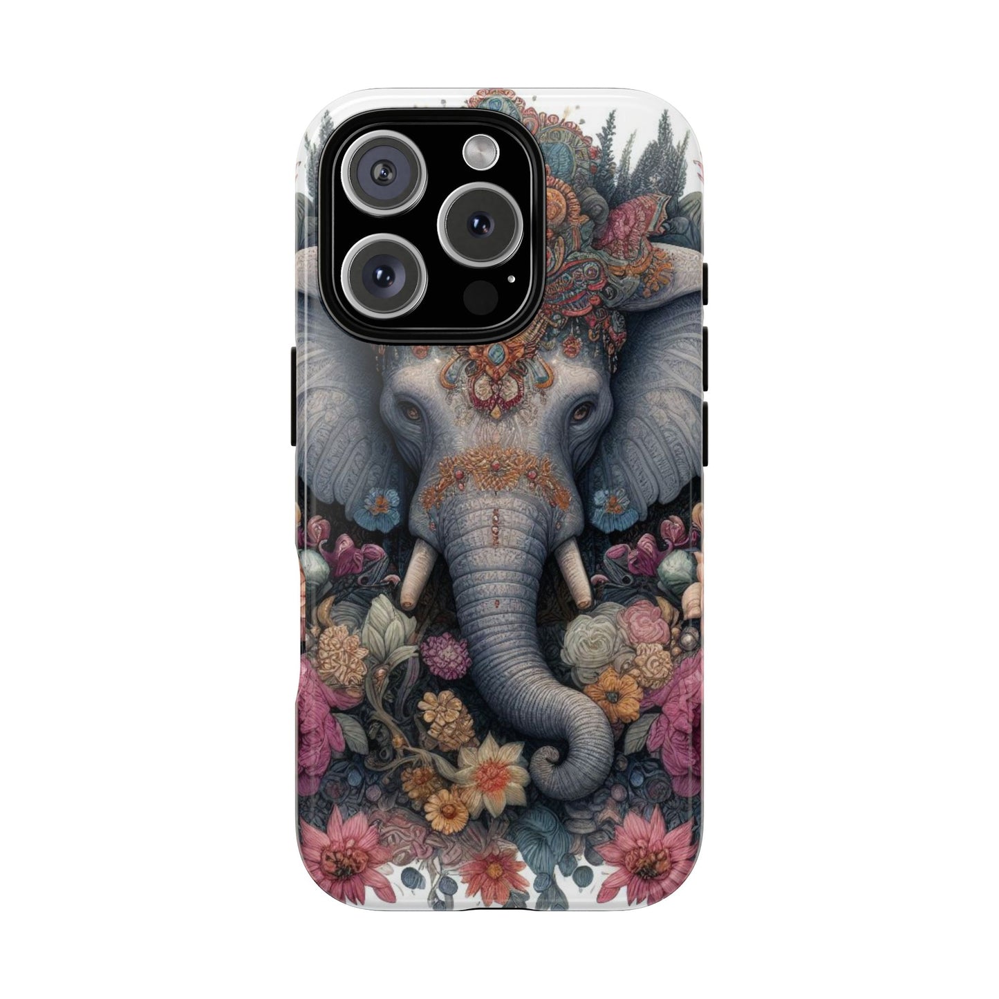 Regal Ornate Elephant Mobile Cover – Majestic Bohemian Art