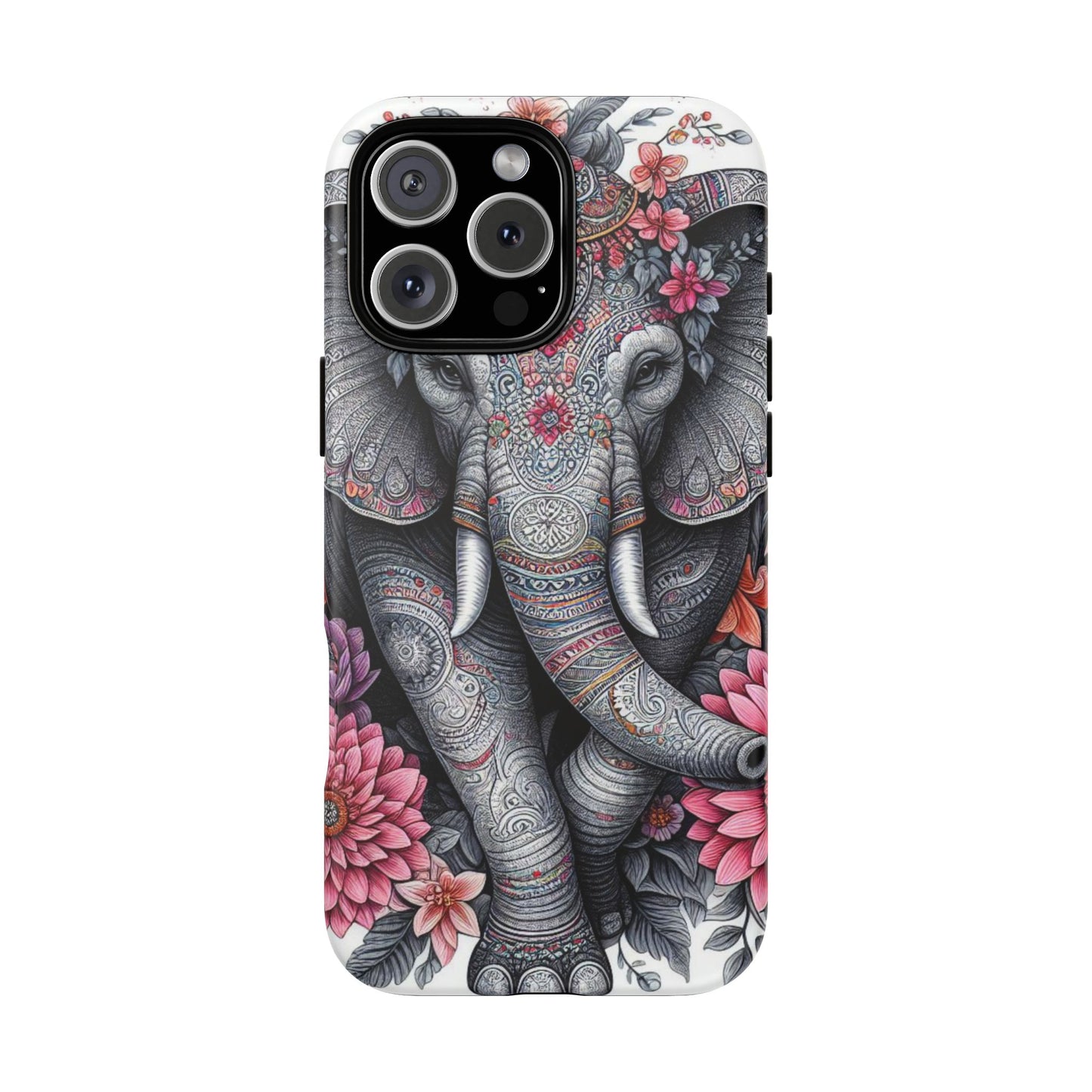 Bohemian Floral Elephant Mobile Cover – Intricate Mandala Art