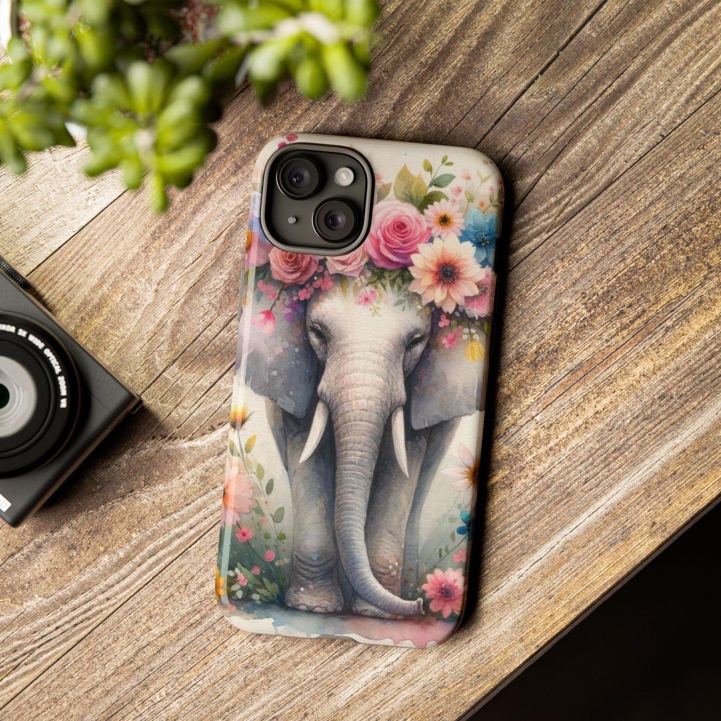 Watercolor Floral Elephant Mobile Cover – Dreamy Artistic Design