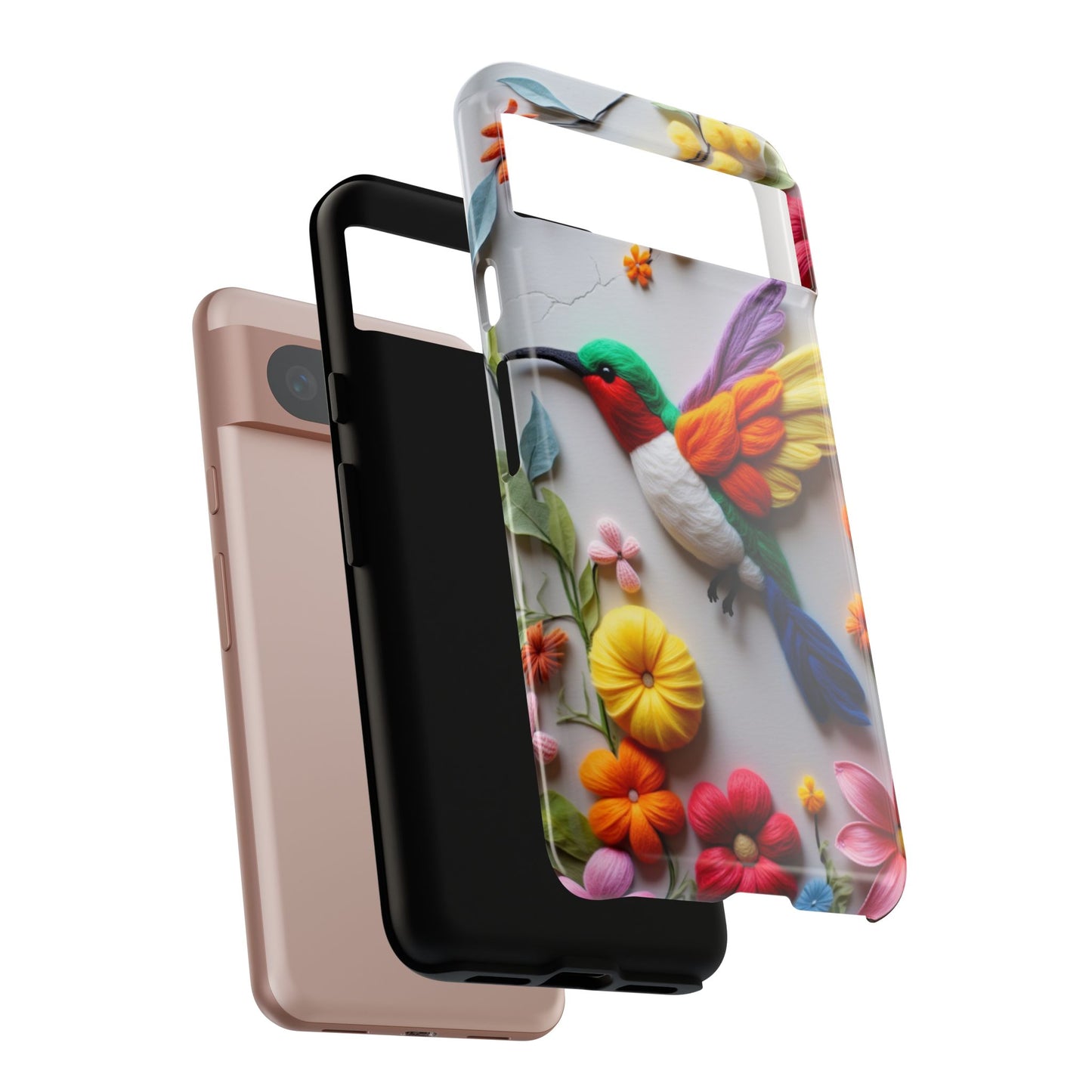 Elegant Hummingbird with Floral Mosaic Design | Nature's Artistic Vibes | iPhone 16 Pro