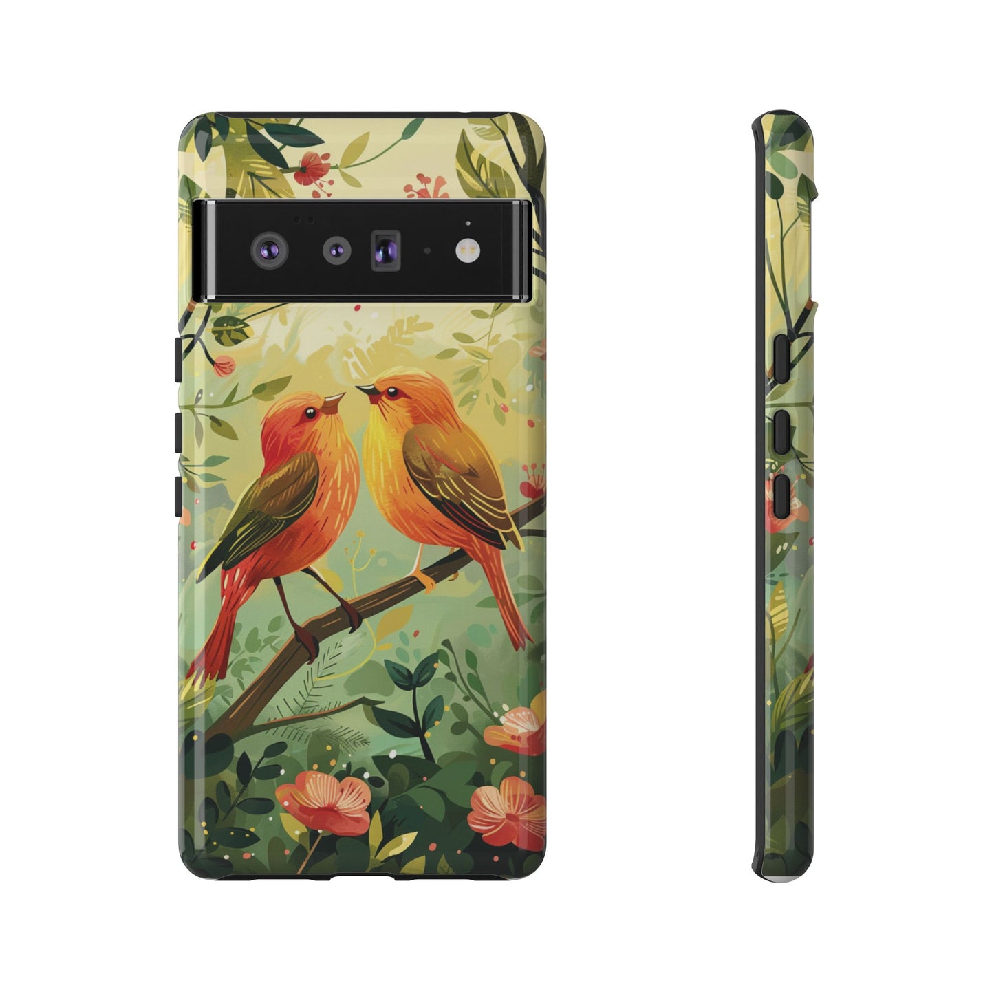 Floral Birds Phone Case β Elegant Nature-Inspired Design for iPhone, Samsung & Google Pixel