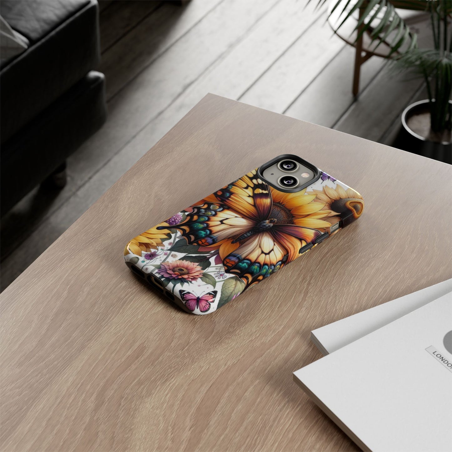 Golden Wings – Sunflower & Butterfly Wonderland Mobile Cover