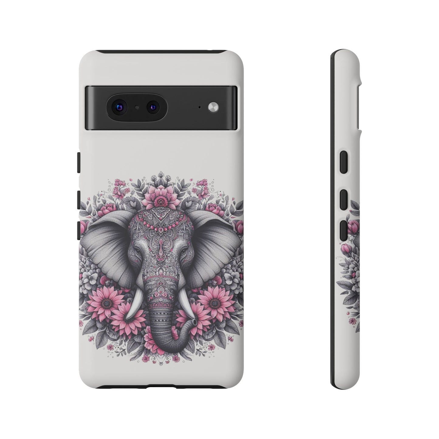 Intricate Floral Elephant Mobile Cover – Mandala-Inspired Boho Art