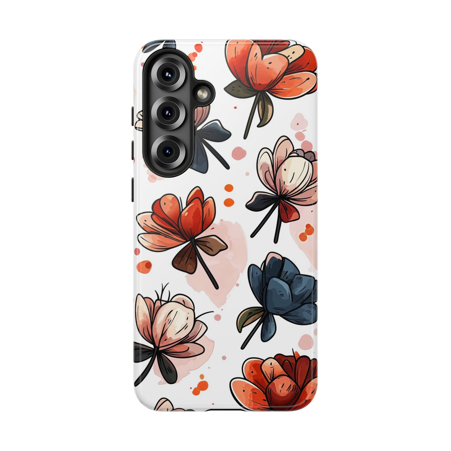 Bold Bloom Watercolor Floral Phone Case for iPhone, Samsung & Google Pixel | Artistic Flower Pattern