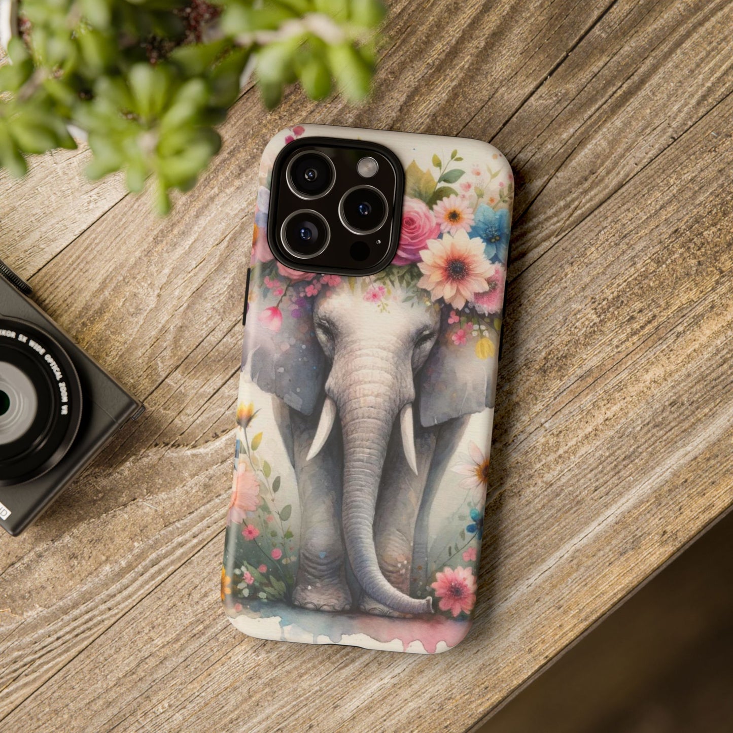 Watercolor Floral Elephant Mobile Cover – Dreamy Artistic Design