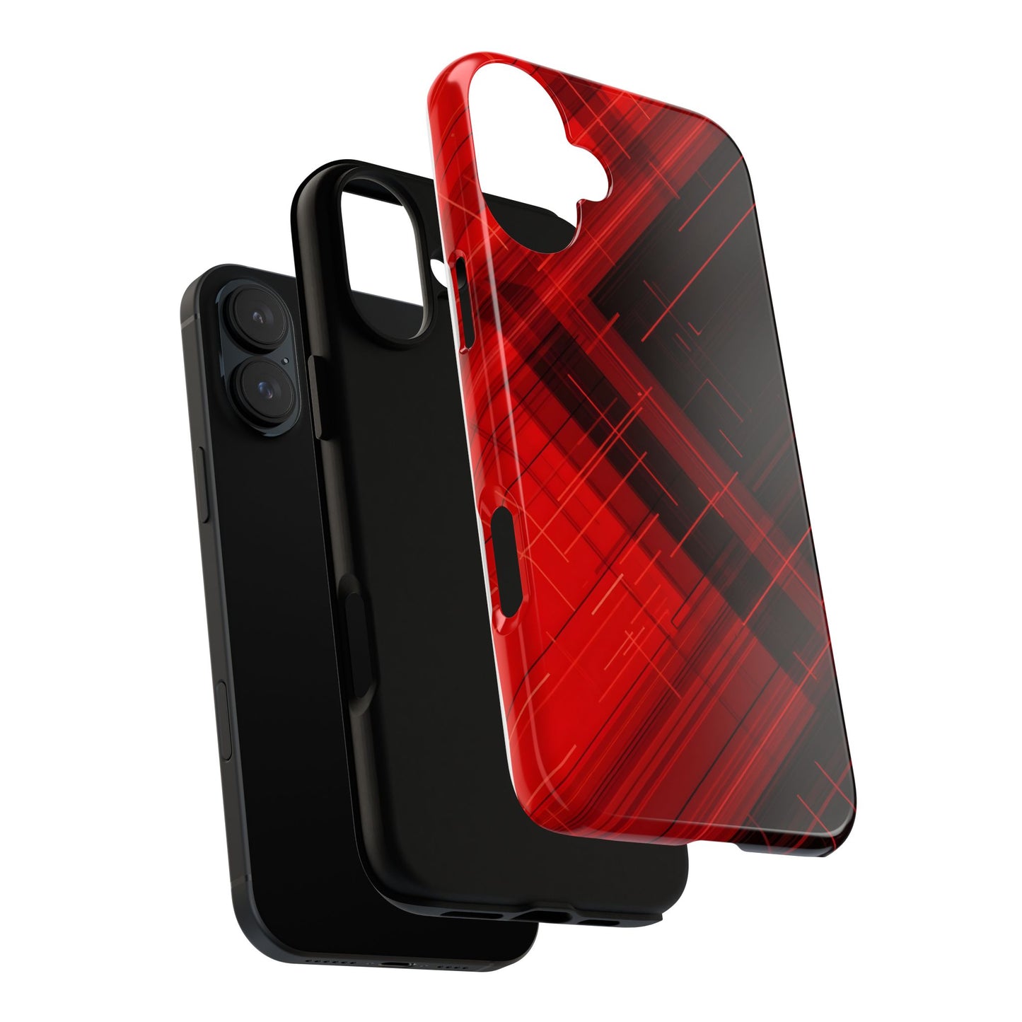 Abstract Red and Black Geometric Pattern