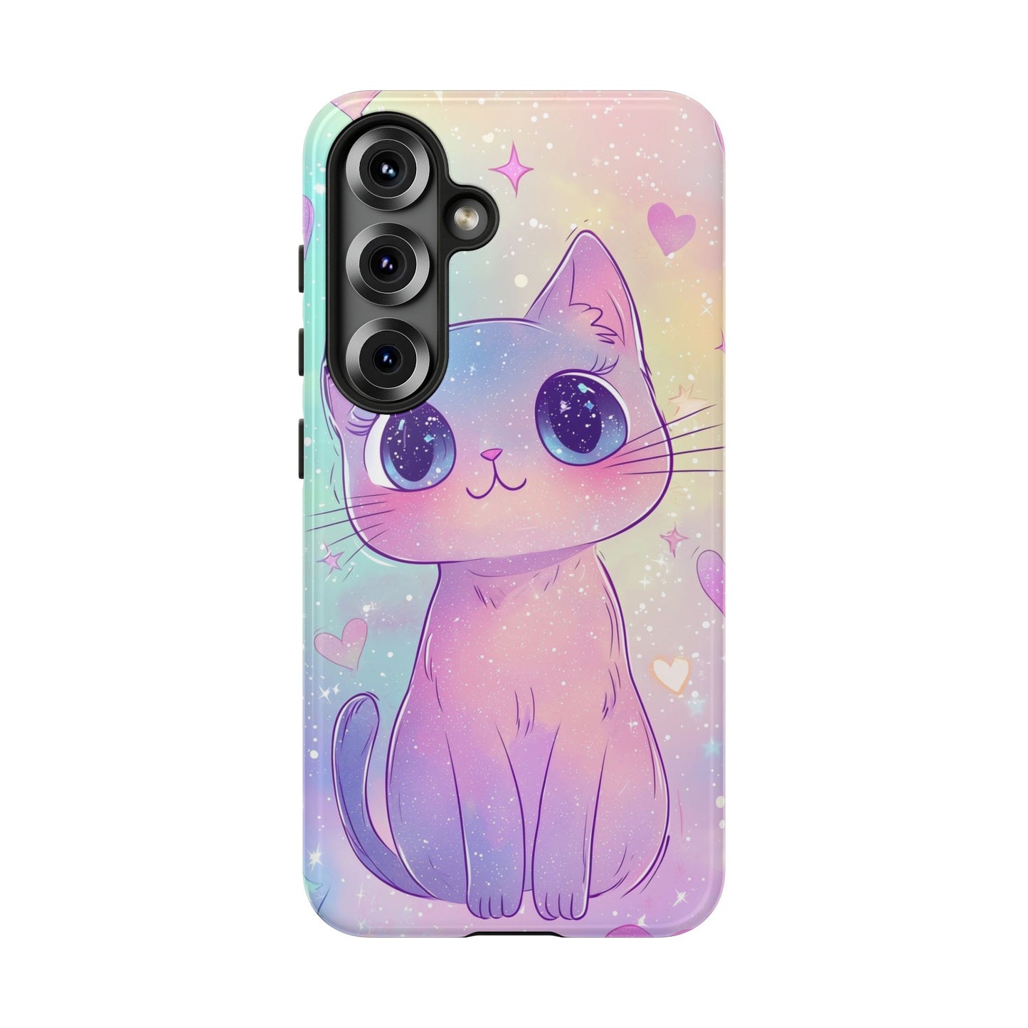 Cosmic Cat Phone Case β Sparkly Anime Aesthetic for iPhone, Google Pixel & Samsung