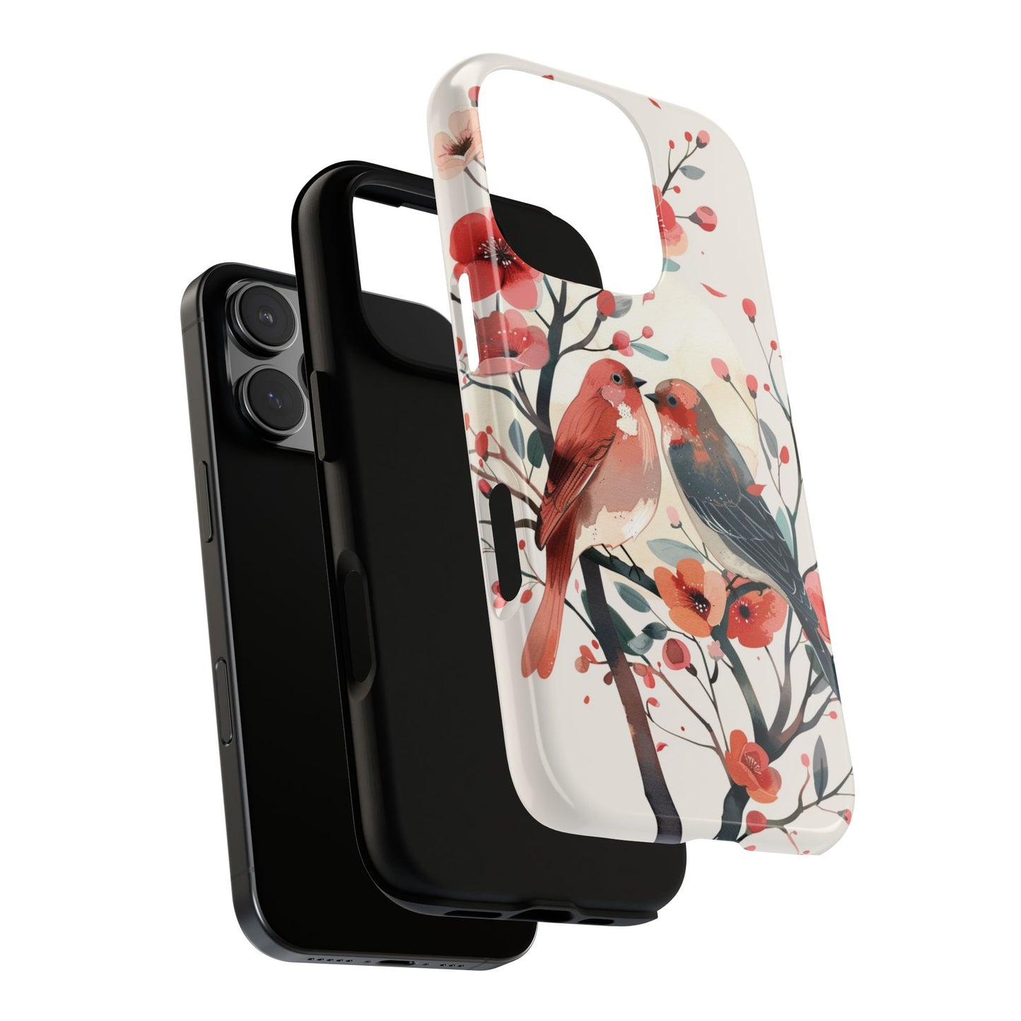 Floral Birds Phone Case β Elegant Nature-Inspired Design for iPhone, Samsung & Google Pixel
