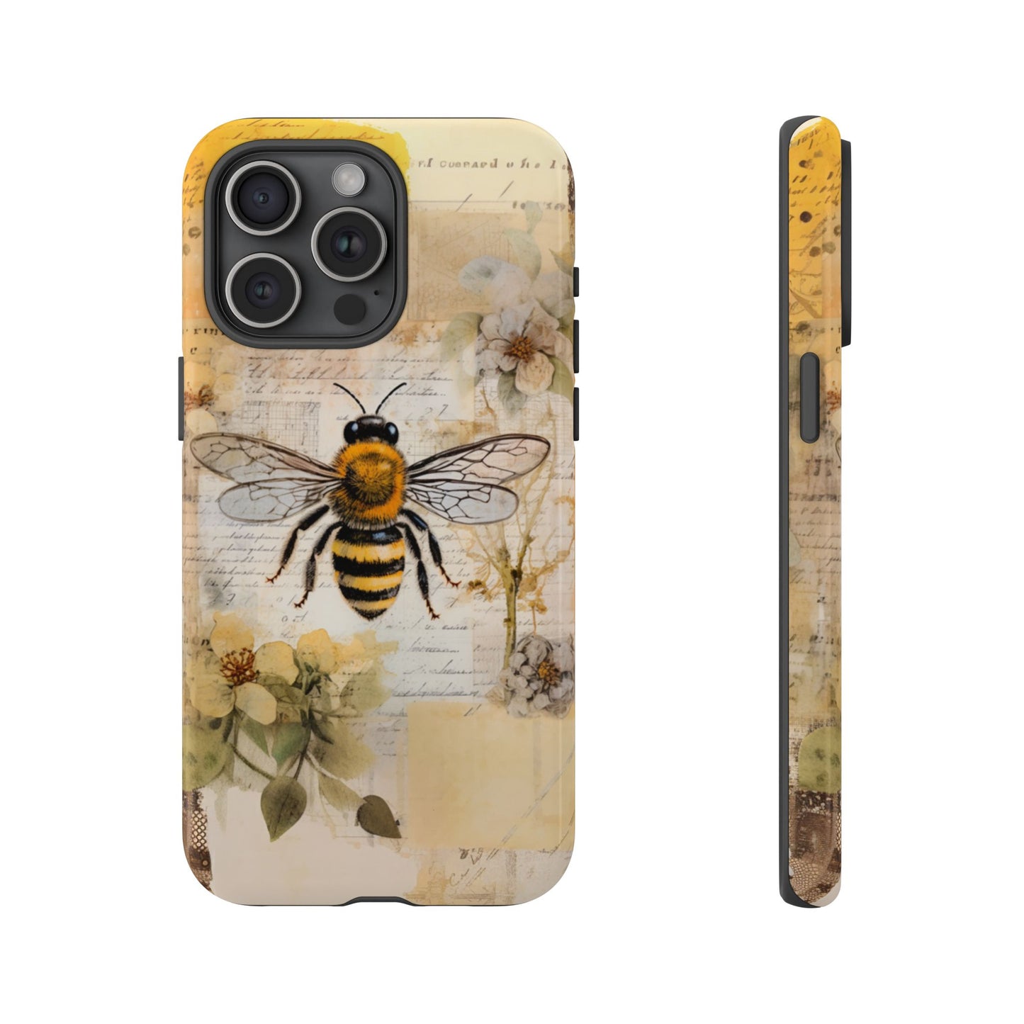 Honey Bee Print Phone Case - iPhone, Samsung & Google Pixel Cover - Artistic Phone Case, Insect Lover Gift
