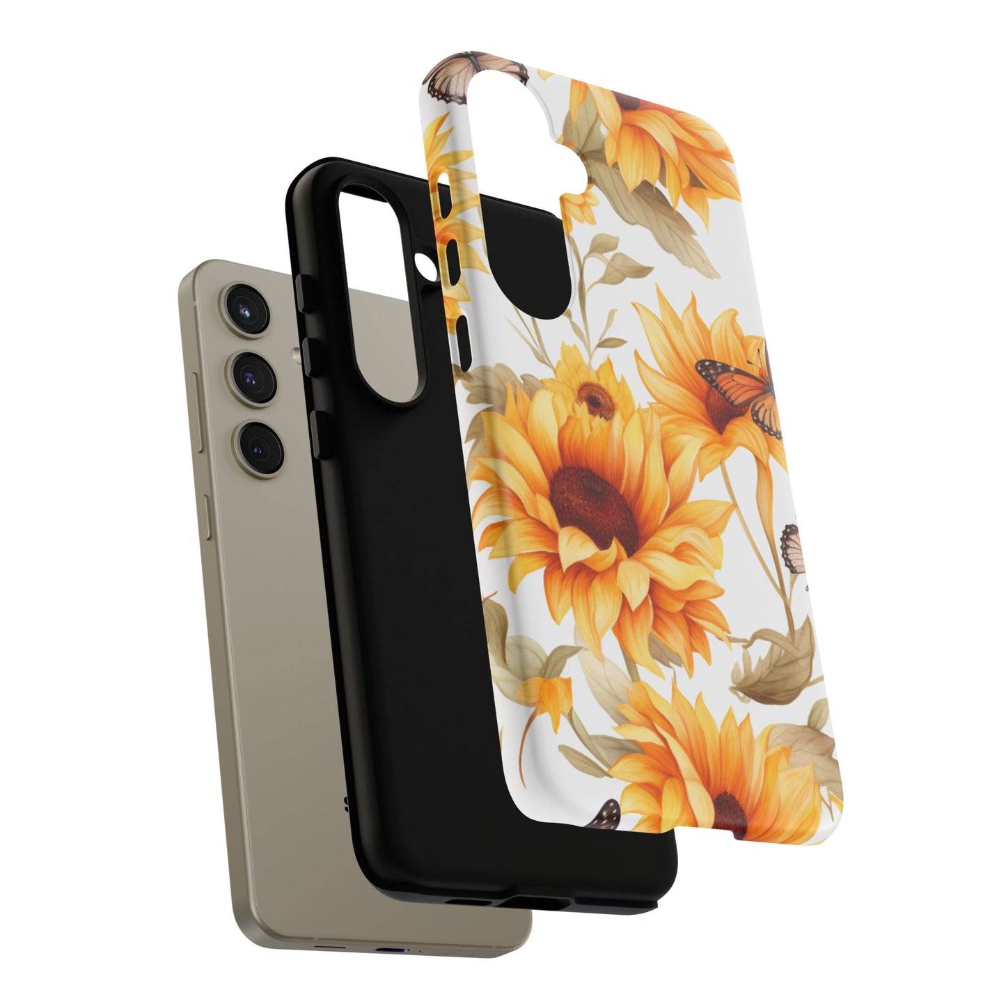 Sunflower & Butterfly Aesthetic Mobile Case – Bright & Nature-Inspired