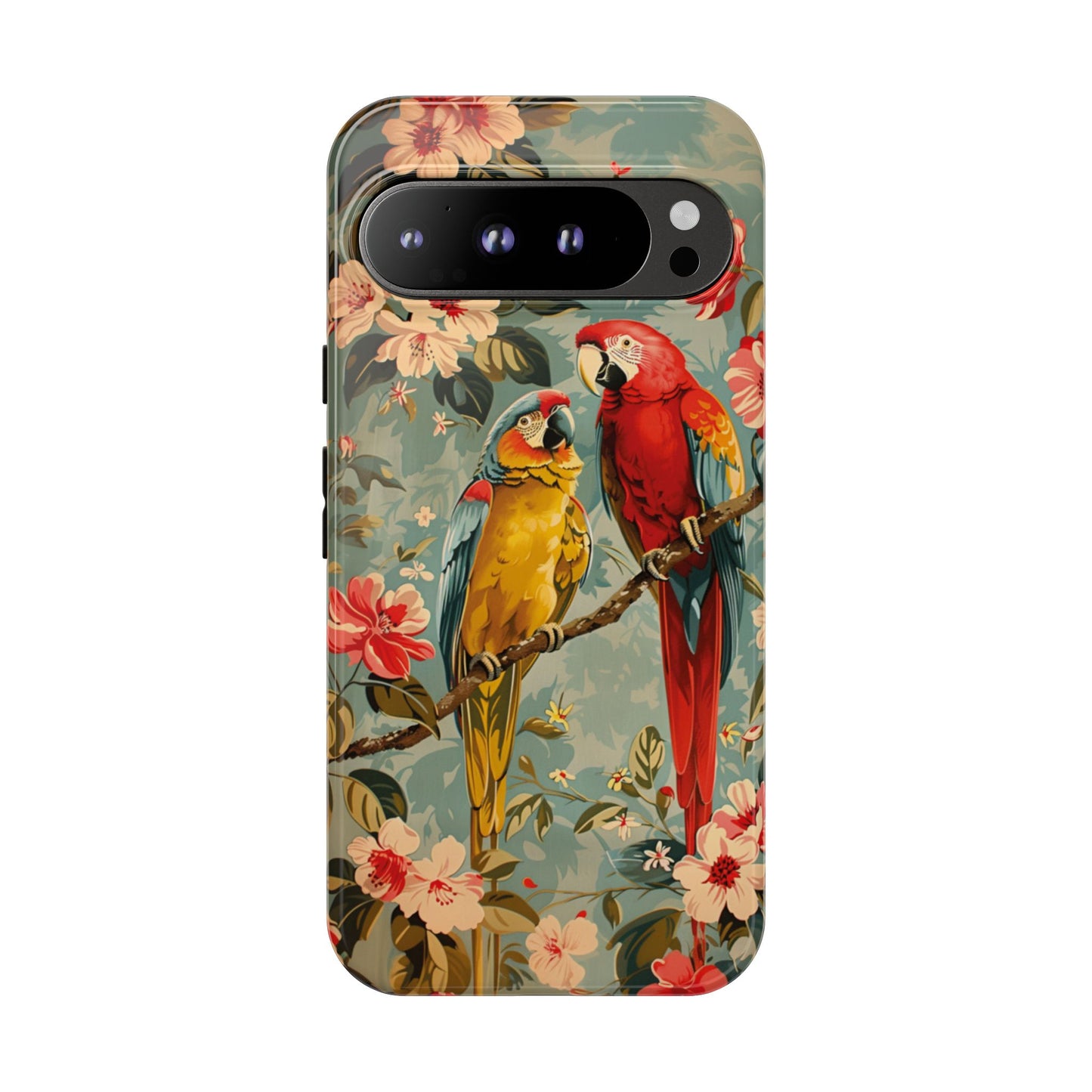 Floral Parrot Phone Case β Tropical Bird Design for iPhone, Samsung & Google Pixel
