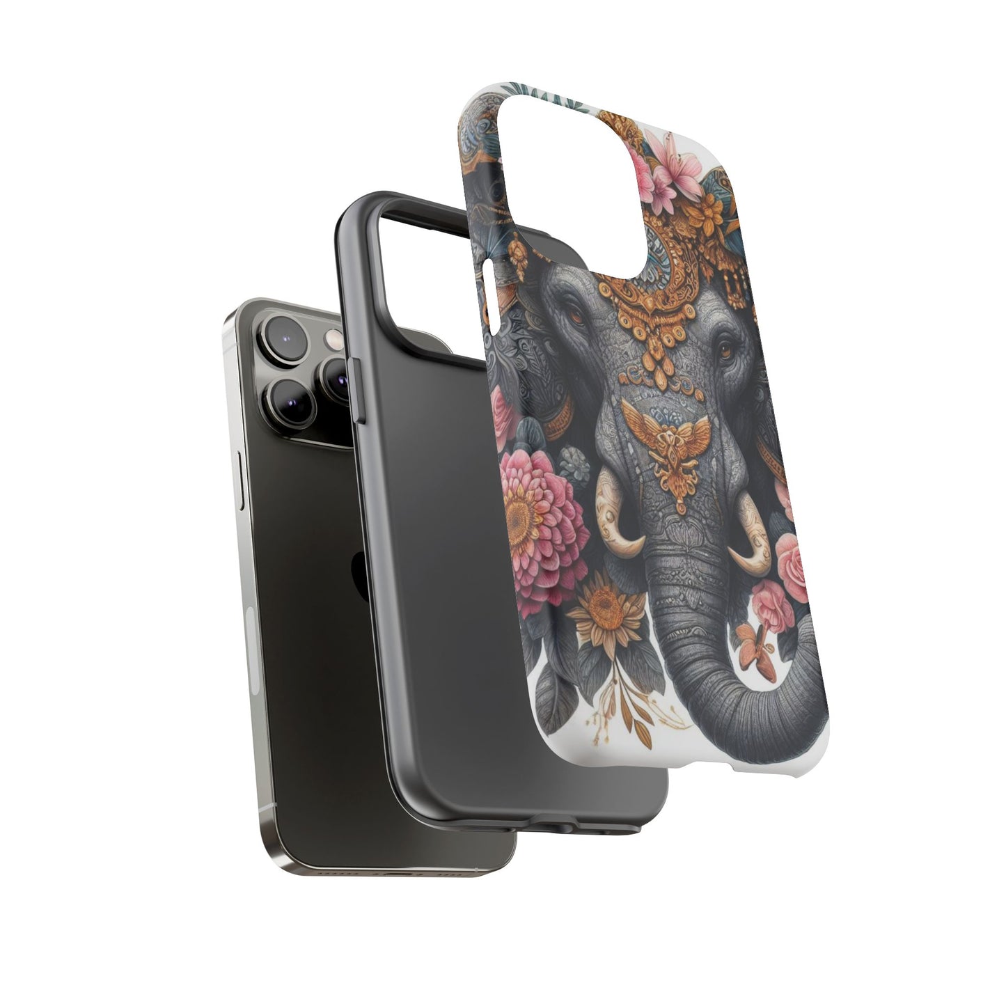 Golden Royal Elephant Mobile Cover – Luxurious Ornate Art