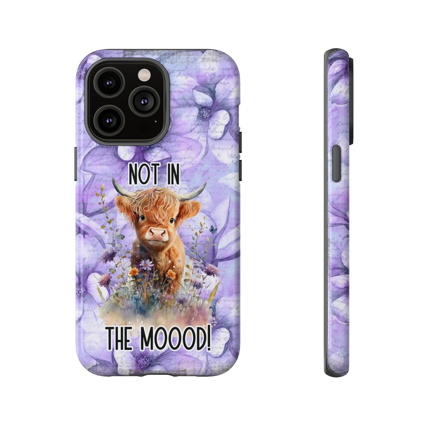 Not In The Mood Heifer Print Phone Case - iPhone, Samsung & Google Pixel Cover - Artistic Cow Phone Case, Animal Lover Gift