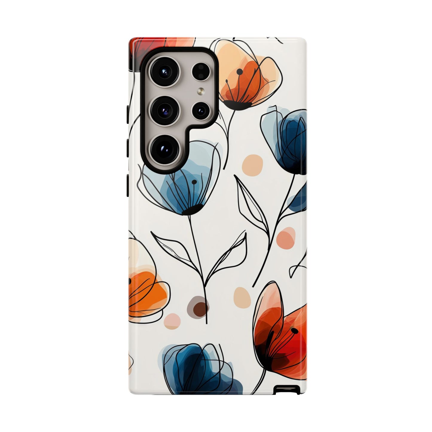 Minimal Floral Phone Case for iPhone, Samsung & Pixel | Watercolor Abstract Flower Print | Soft Matte Finish