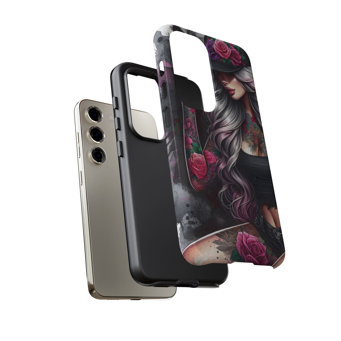 Ink & Roses – Edgy Floral Rebel Mobile Cover