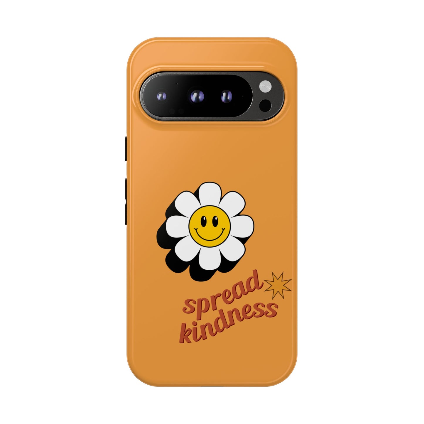 Retro White Flower "Spread Kindness" Phone Case – Vintage Aesthetic for iPhone, Samsung & Google Pixel