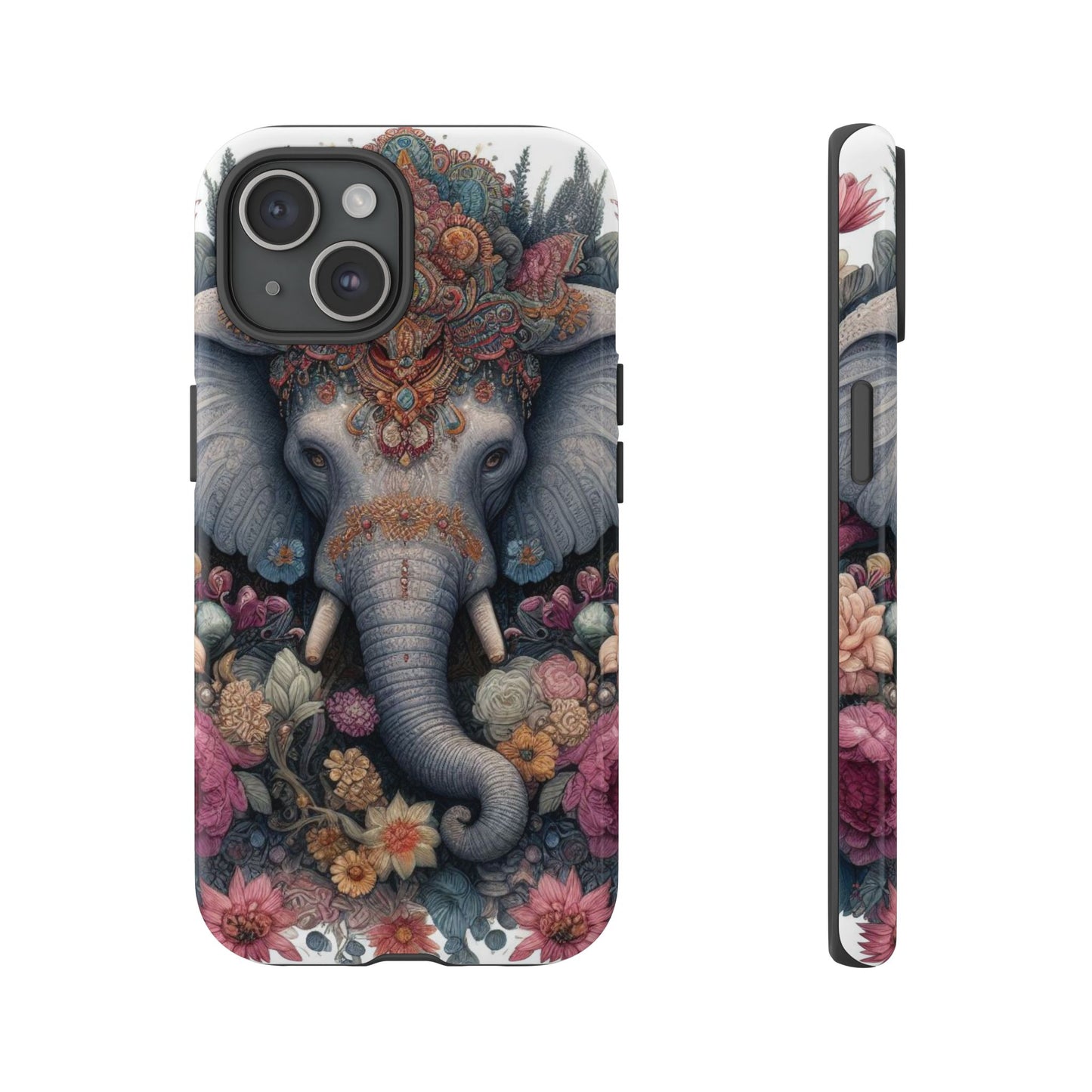Regal Ornate Elephant Mobile Cover – Majestic Bohemian Art