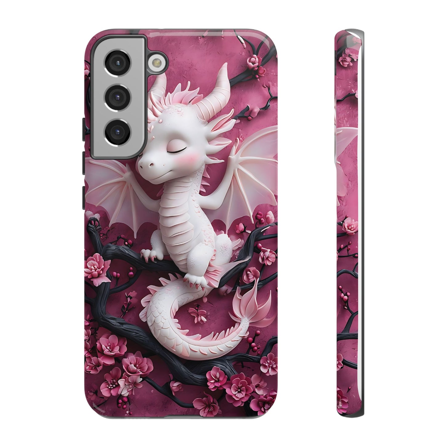 Whimsical 3D Relief Artwork Of A Cute Dragon phone case design