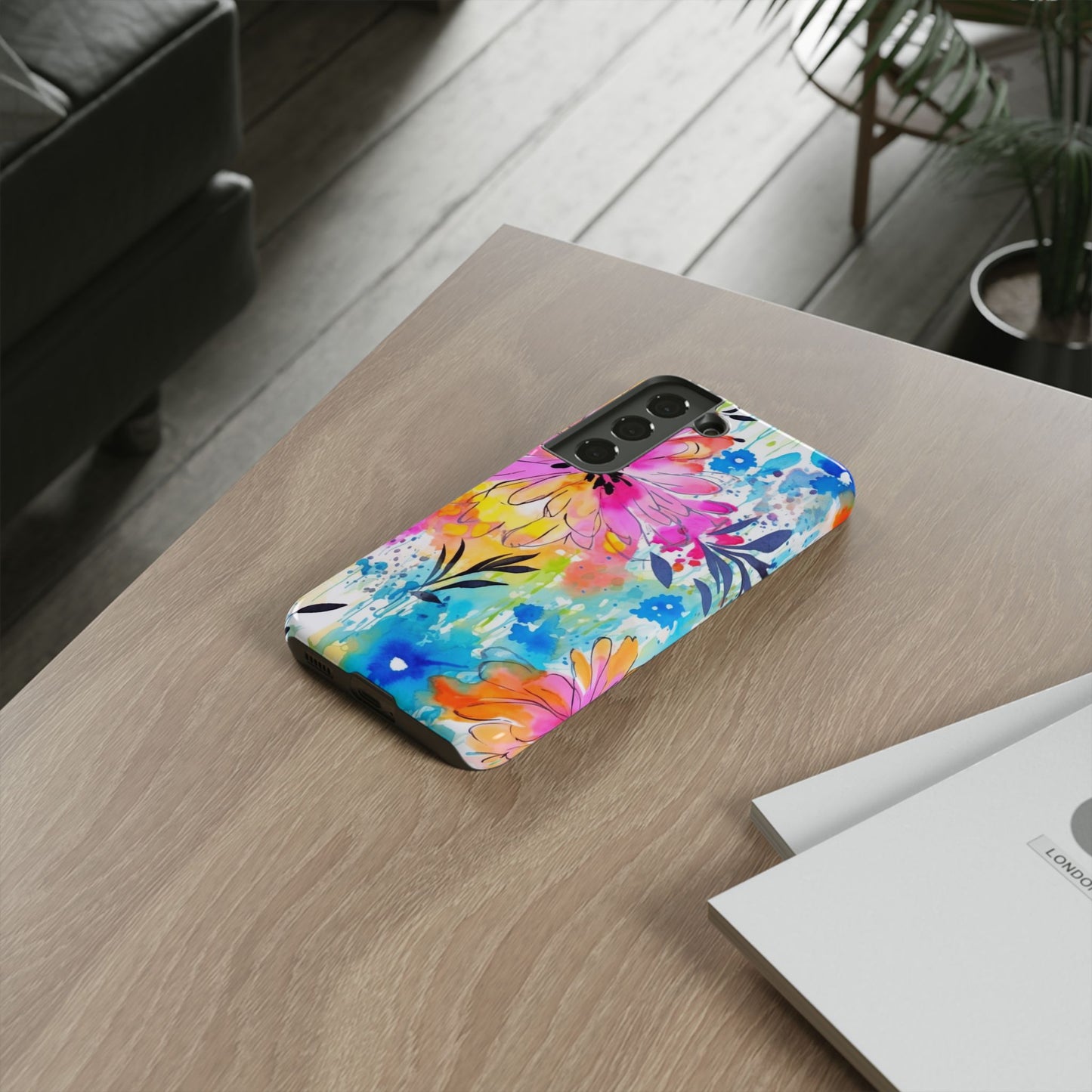 Abstract Watercolor Bloom Phone Case – Expressive & Vibrant