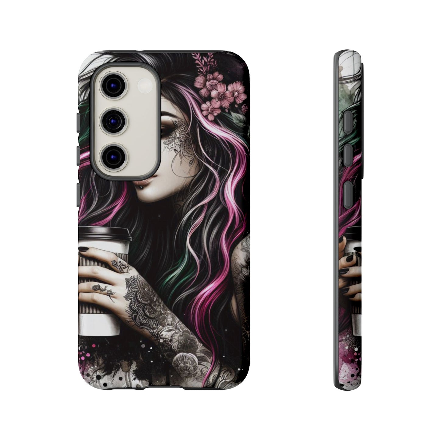 Tattooed Serenity – Gothic Coffee Lover Mobile Cover